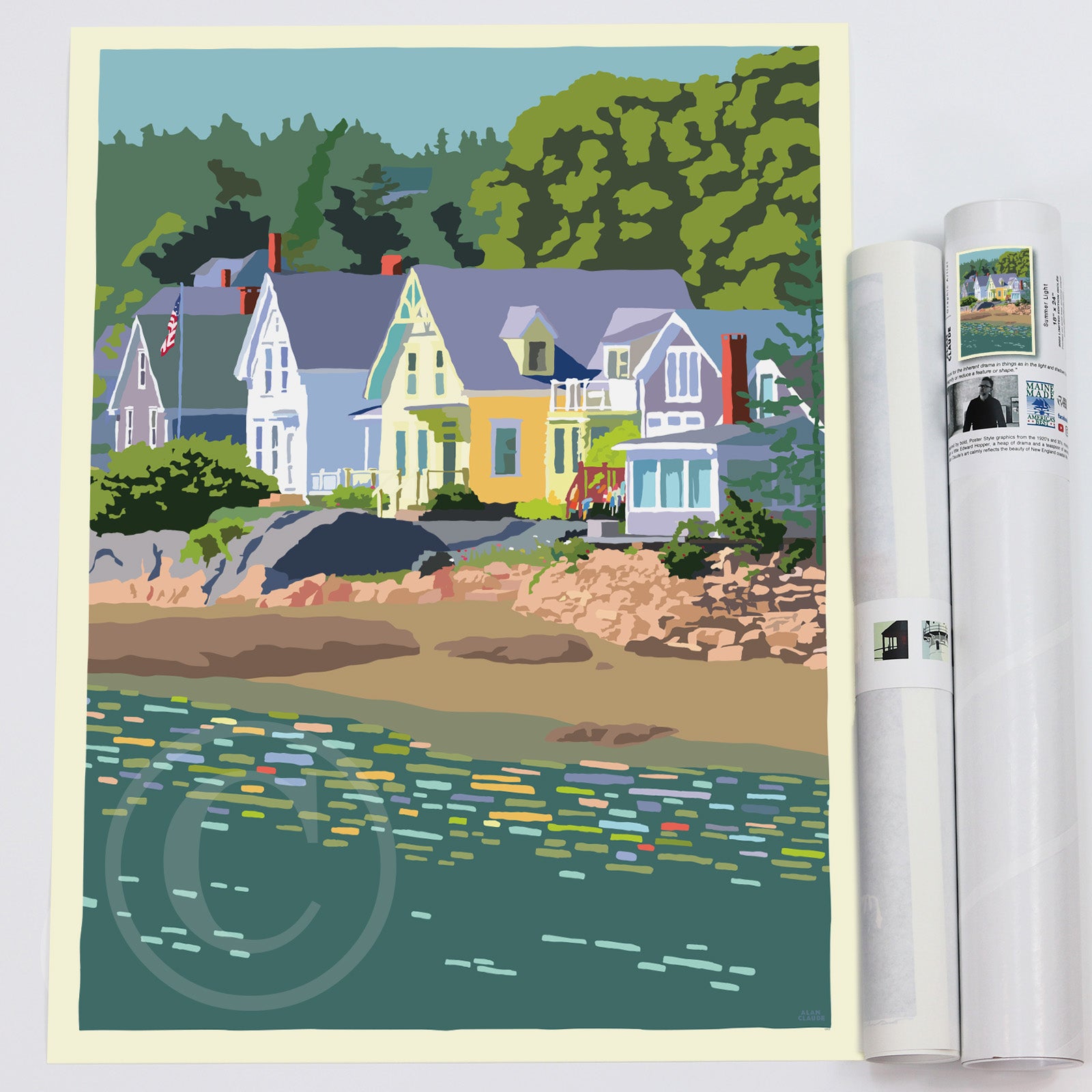 Summer Lights Art Print 18" x 24" Wall Poster By Alan Claude - Maine