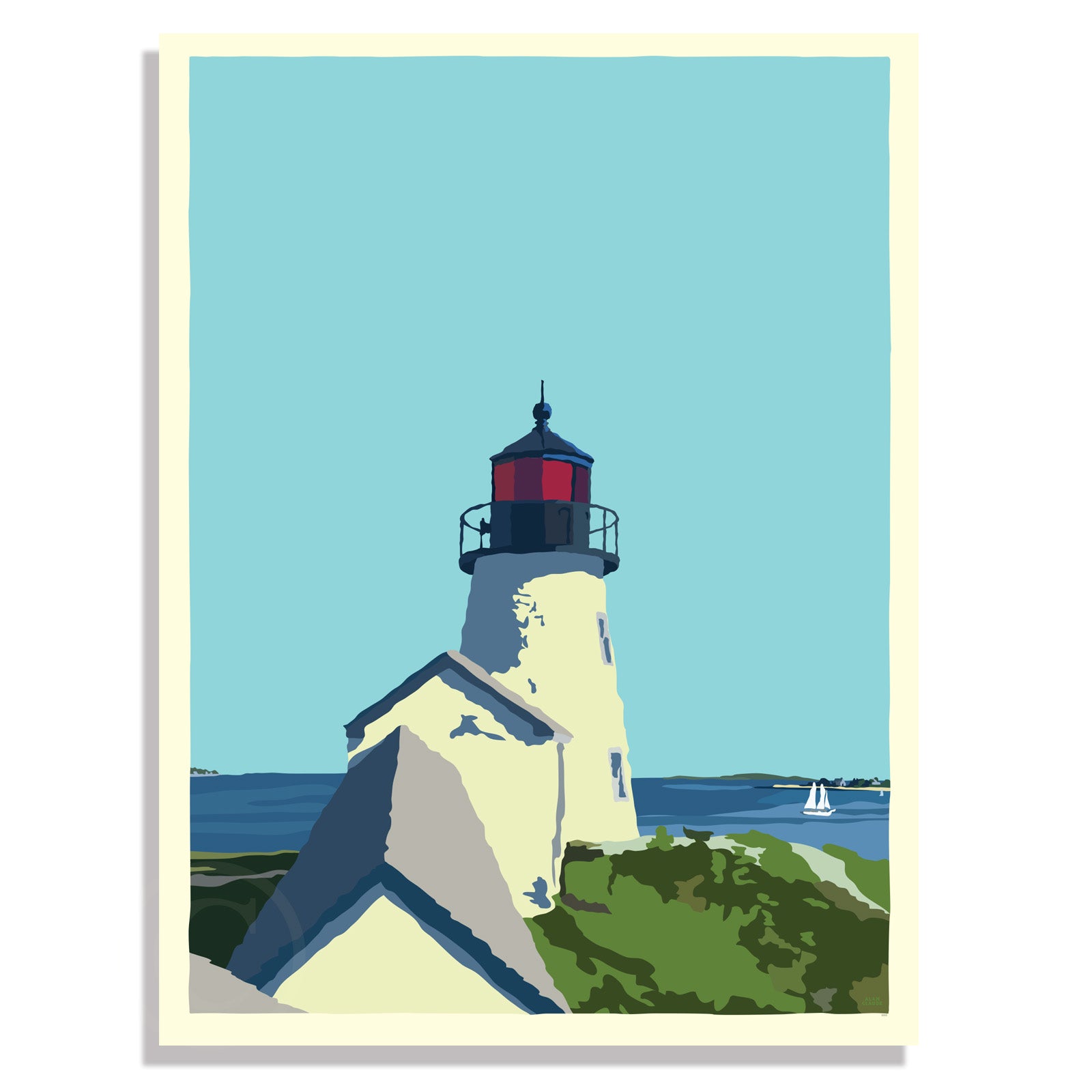 Clear View Art Print 18" x 24" Travel Poster By Alan Claude - Boothbay Harbor, Maine