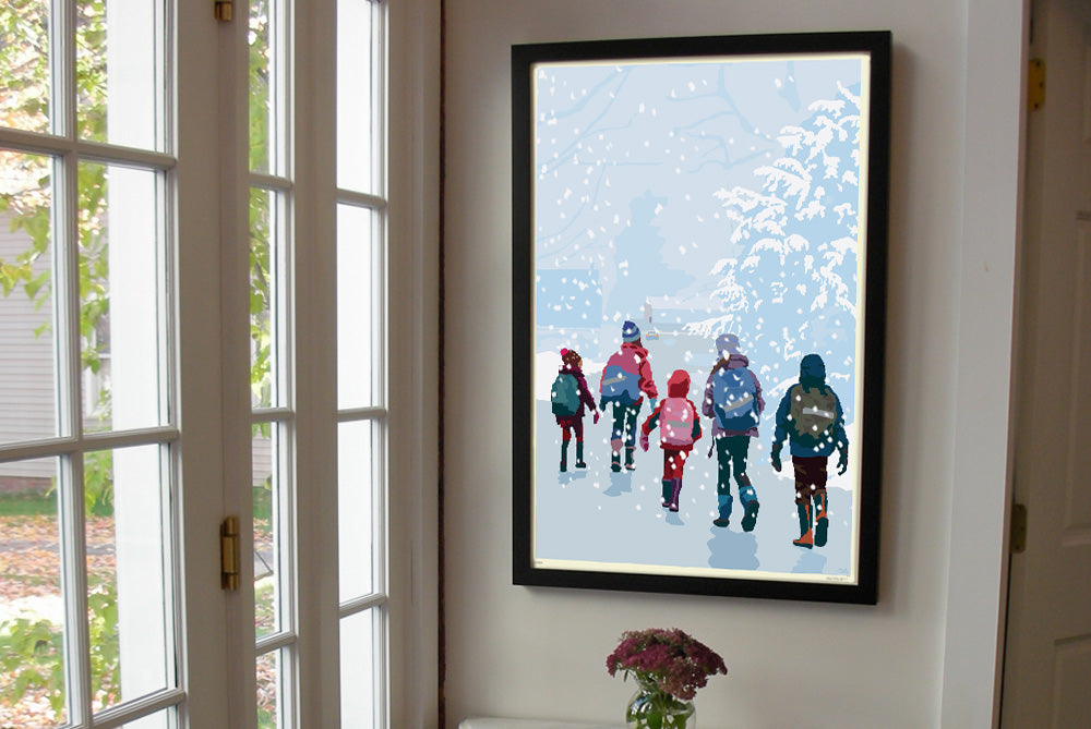 Just A Flurry Art Print 24" x 36" Framed Wall Poster By Alan Claude - Maine