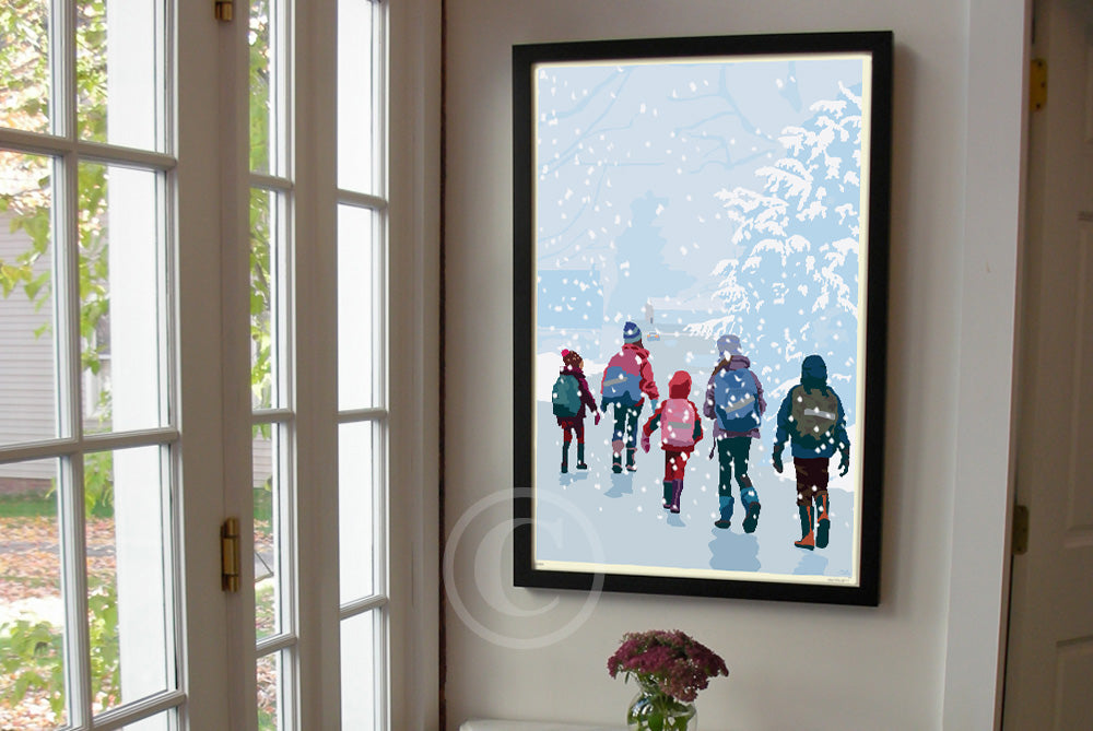 Just A Flurry Art Print 24" x 36" Framed Wall Poster By Alan Claude - Maine