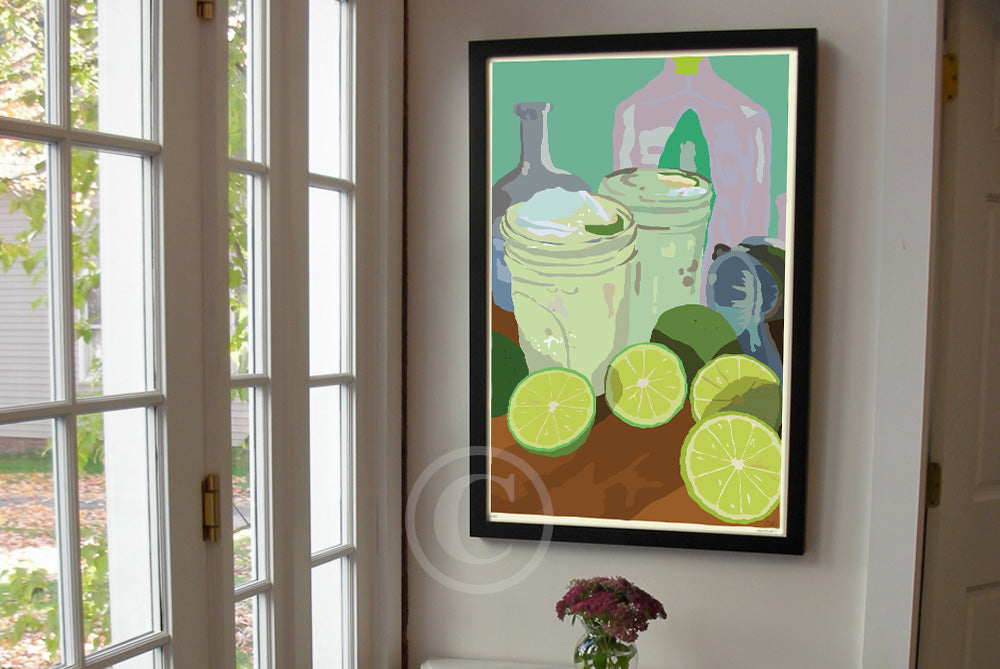 Margarita Time! Art Print 24" x 36" Framed Wall Poster By Alan Claude - Maine