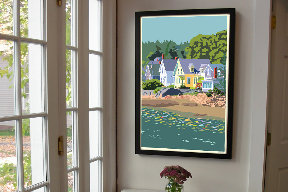 Summer Light Art Print 24" x 36" Framed Wall Poster By Alan Claude - Maine