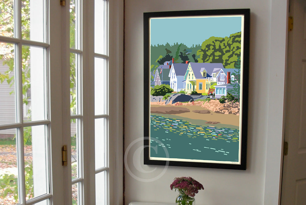 Summer Light Art Print 24" x 36" Framed Wall Poster By Alan Claude - Maine