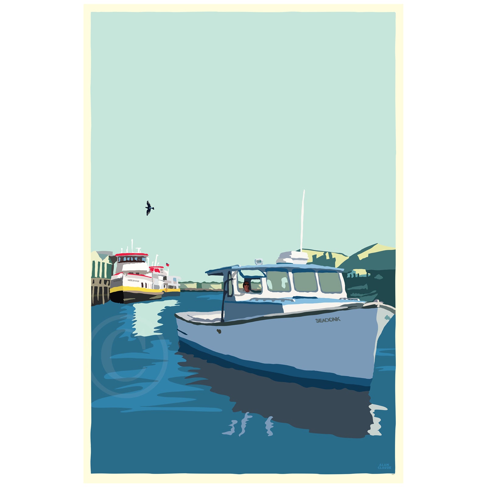 Coming Home Art Print 24" x 36" Framed Wall Poster - Maine