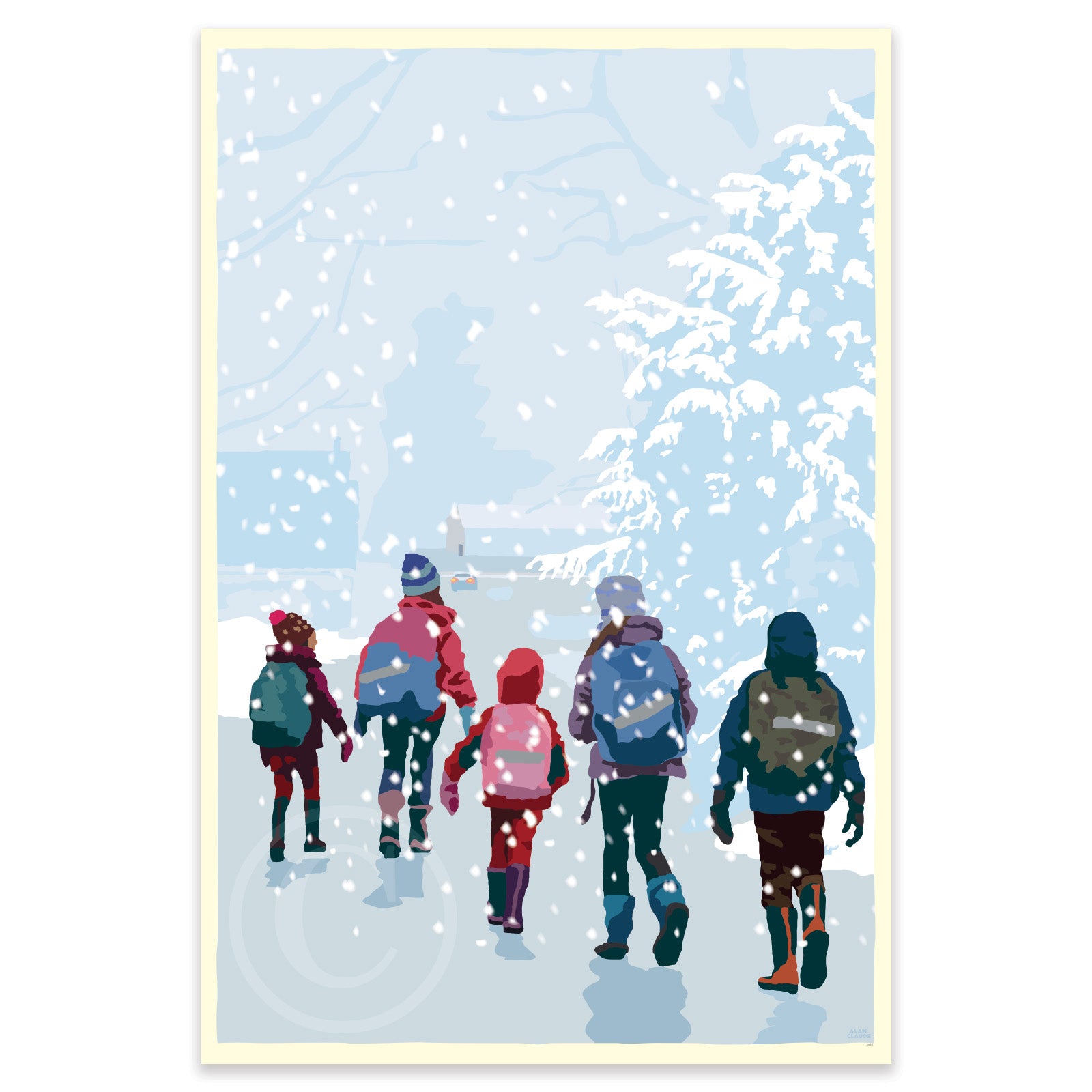Just A Flurry Art Print 24" x 36" Wall Poster By Alan Claude - Maine