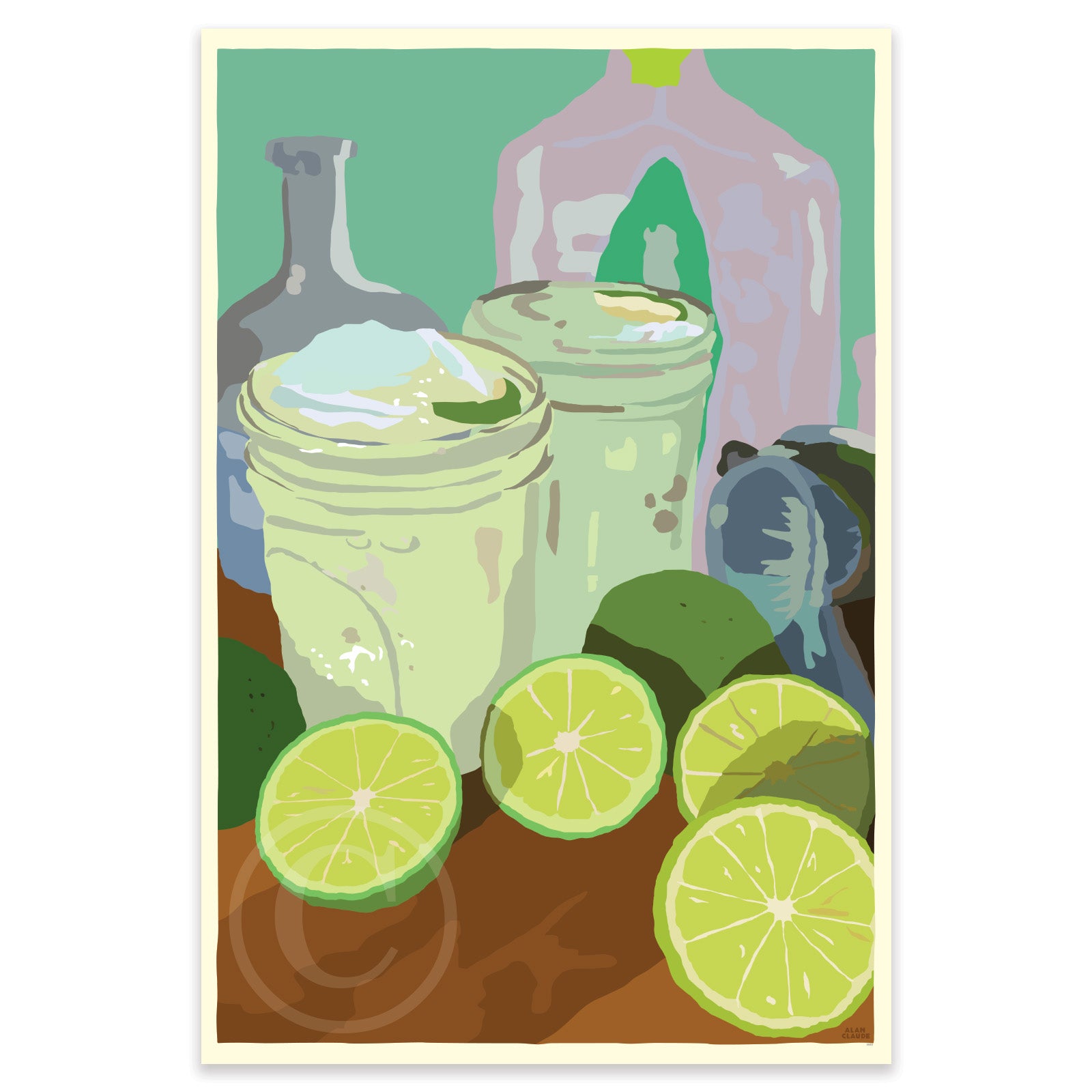 Margarita Time! Art Print 24" x 36" Travel Poster By Alan Claude - Maine