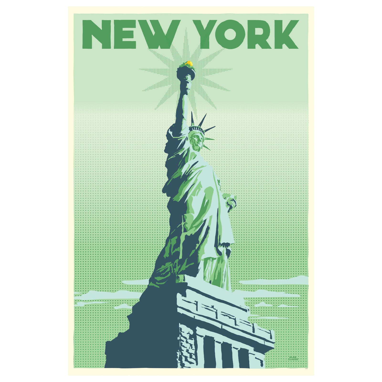 Statue of Liberty Art Print 24" x 36" Wall Vertical Poster By Alan Claude - Maine