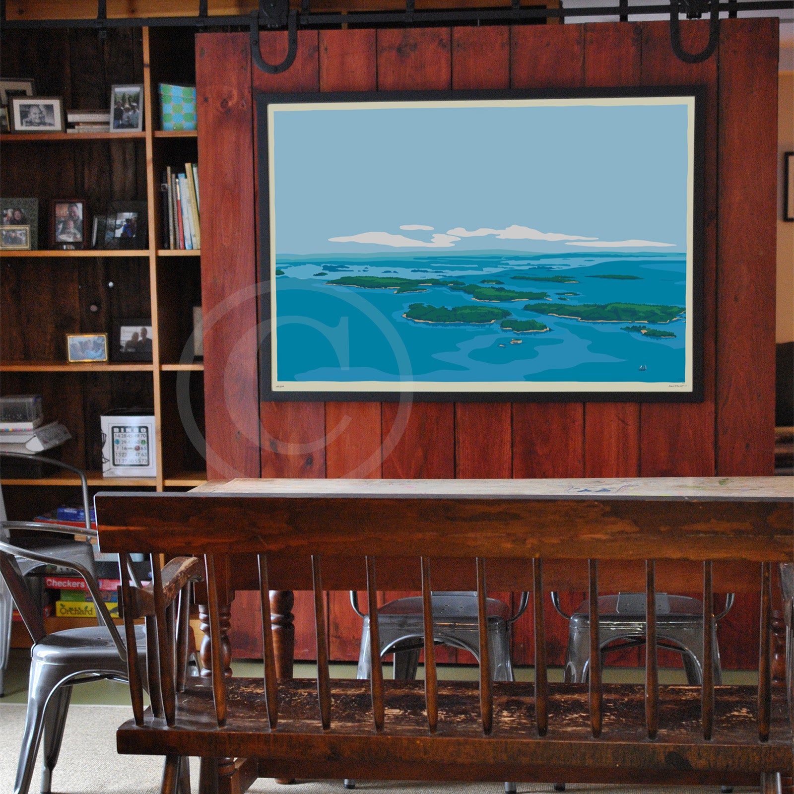Casco Bay Art Print 36" x 53" Grand View Framed Wall Poster - Maine