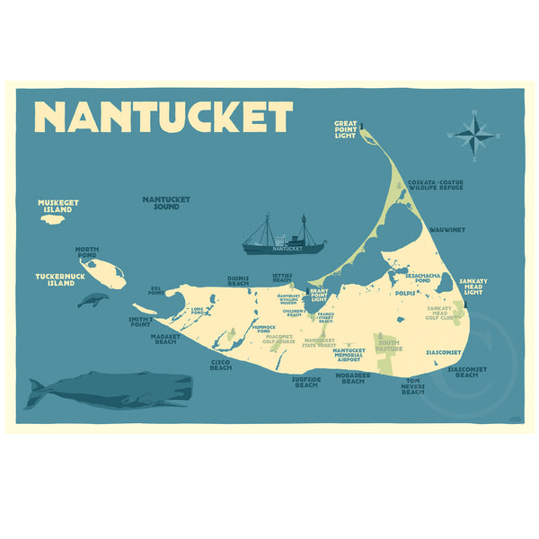 Nantucket Map - Alan Claude Gallery
