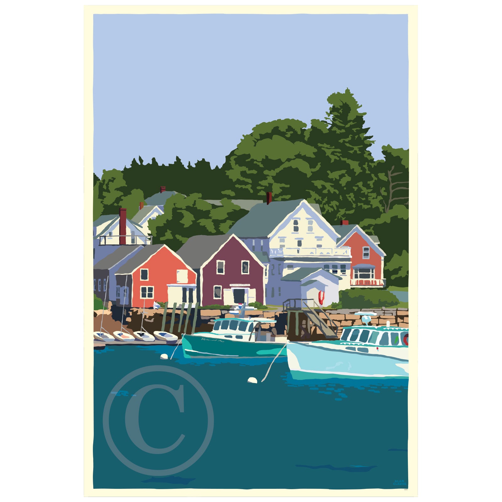 East Coast Haven (Vertical) Art Print 36" x 53" Wall Poster By Alan Claude - Maine