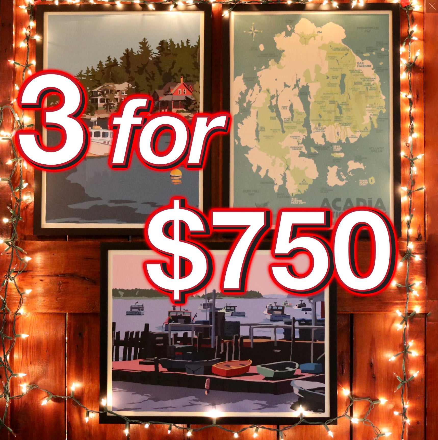 3 FRAMED 18x24's Prints for $750.00