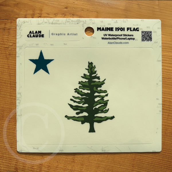 1901 ME Flag Sticker - Alan Claude Gallery