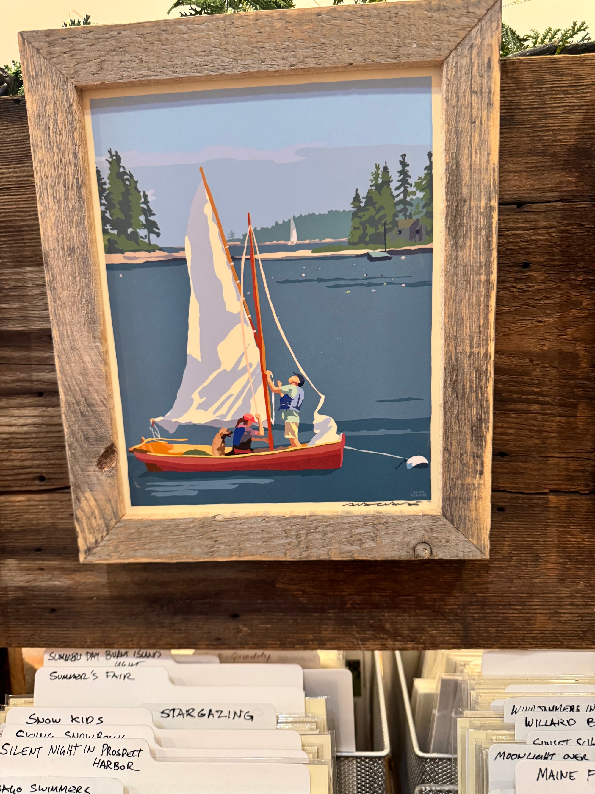 MAINE WOOD FRAME 8" x 10" Framed Hoist The Sail