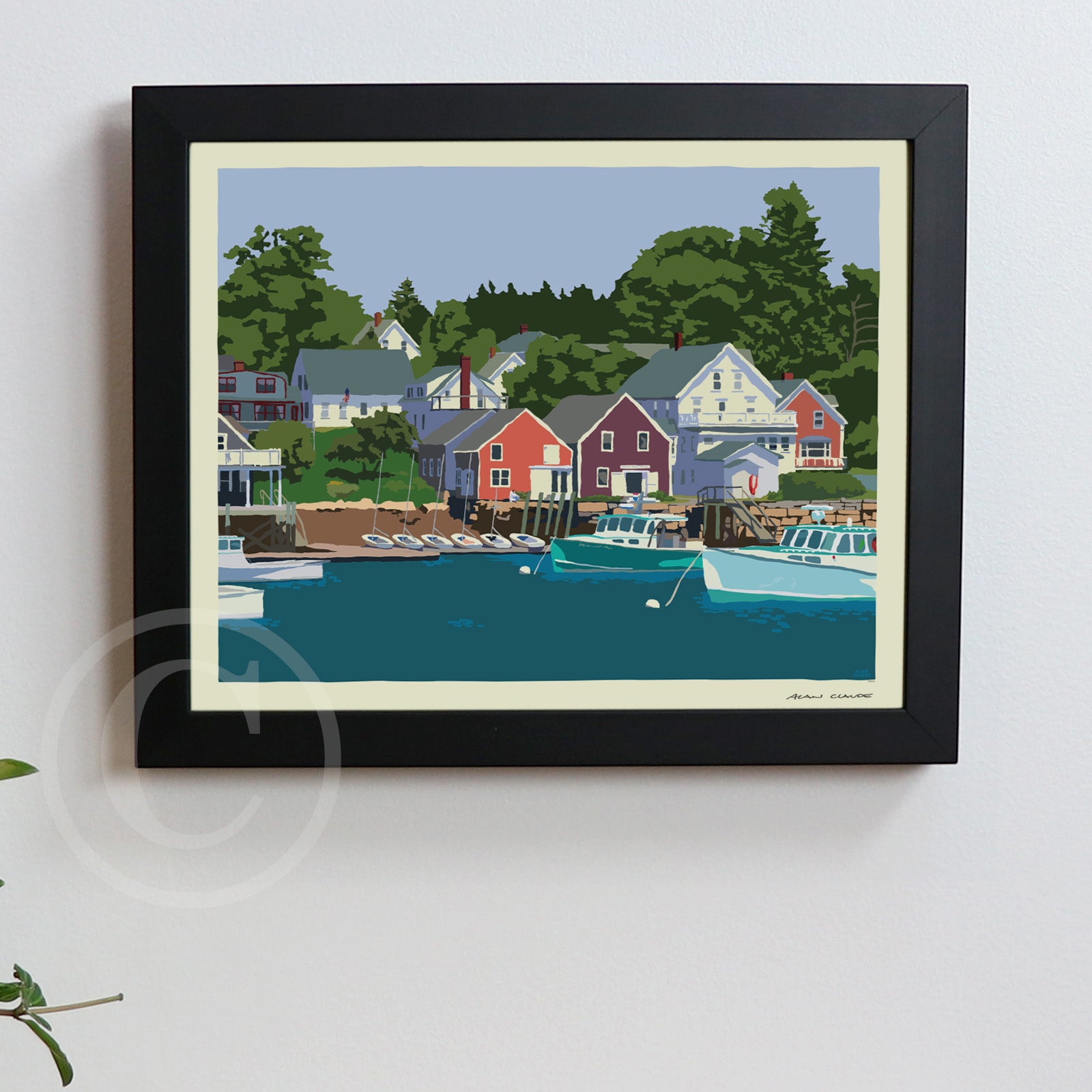 East Coast Haven - Horizontal 8" x 10" Framed Wall Poster By Alan Claude - Maine