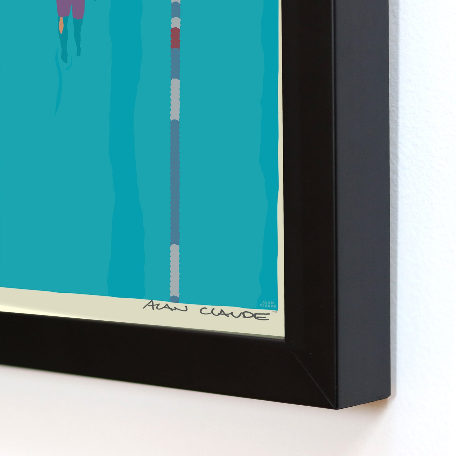 Backstroke Art Print 18" x 24" Framed Wall Poster By Alan Claude - Maine