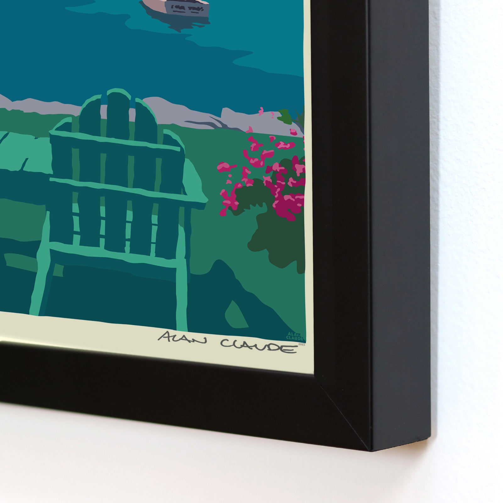 Chairished View Art Print 8" x 10" Framed Wall Poster By Alan Claude - Maine