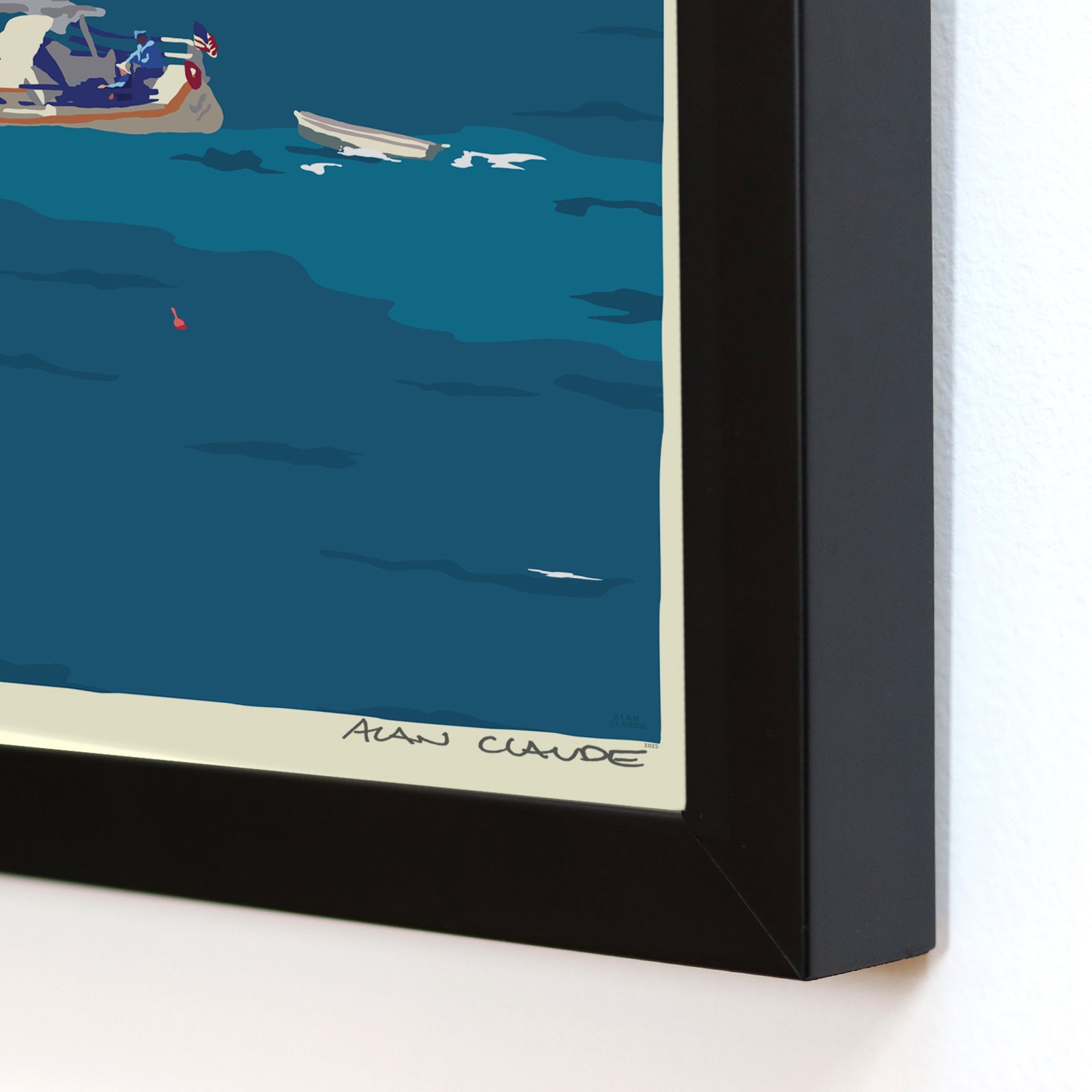 Full Sail Art Print 8" x 10" Framed Wall Poster By Alan Claude - Maine