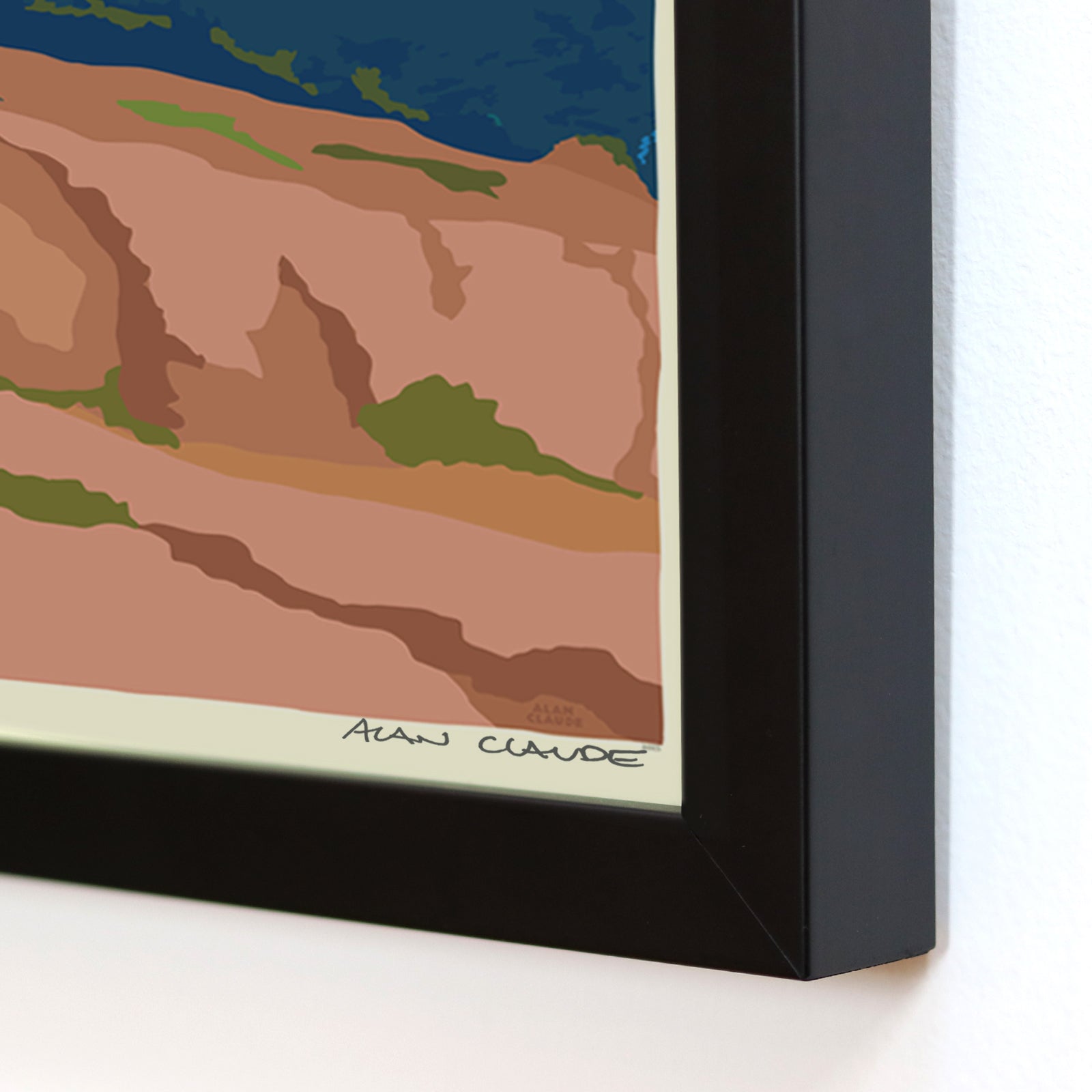 Good Book In Acadia Travel Poster Art Print 8" x 10" Framed By Alan Claude - Maine