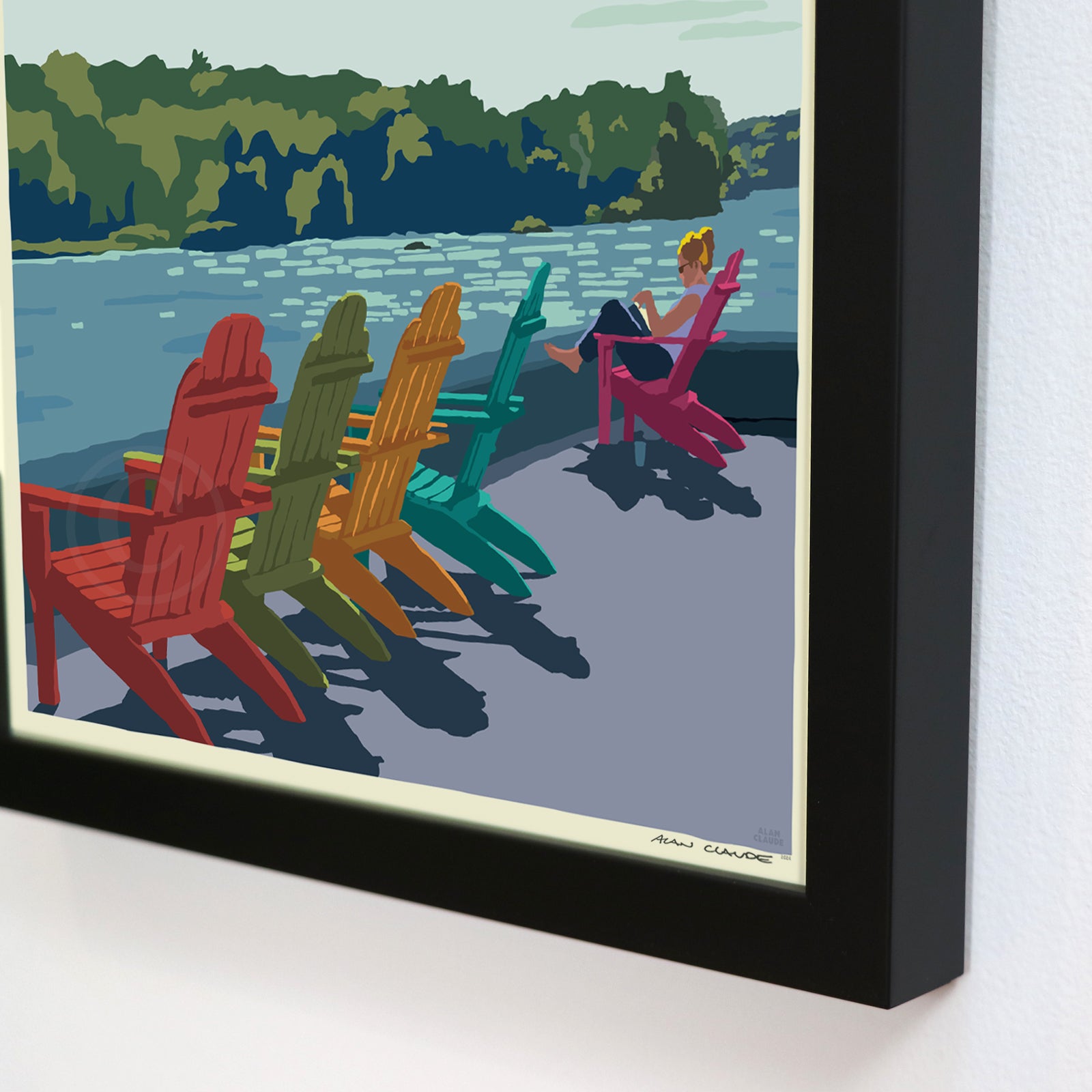 Summer Chairs Vertical Art Print 8" x 10" Framed Wall Poster By Alan Claude - Maine