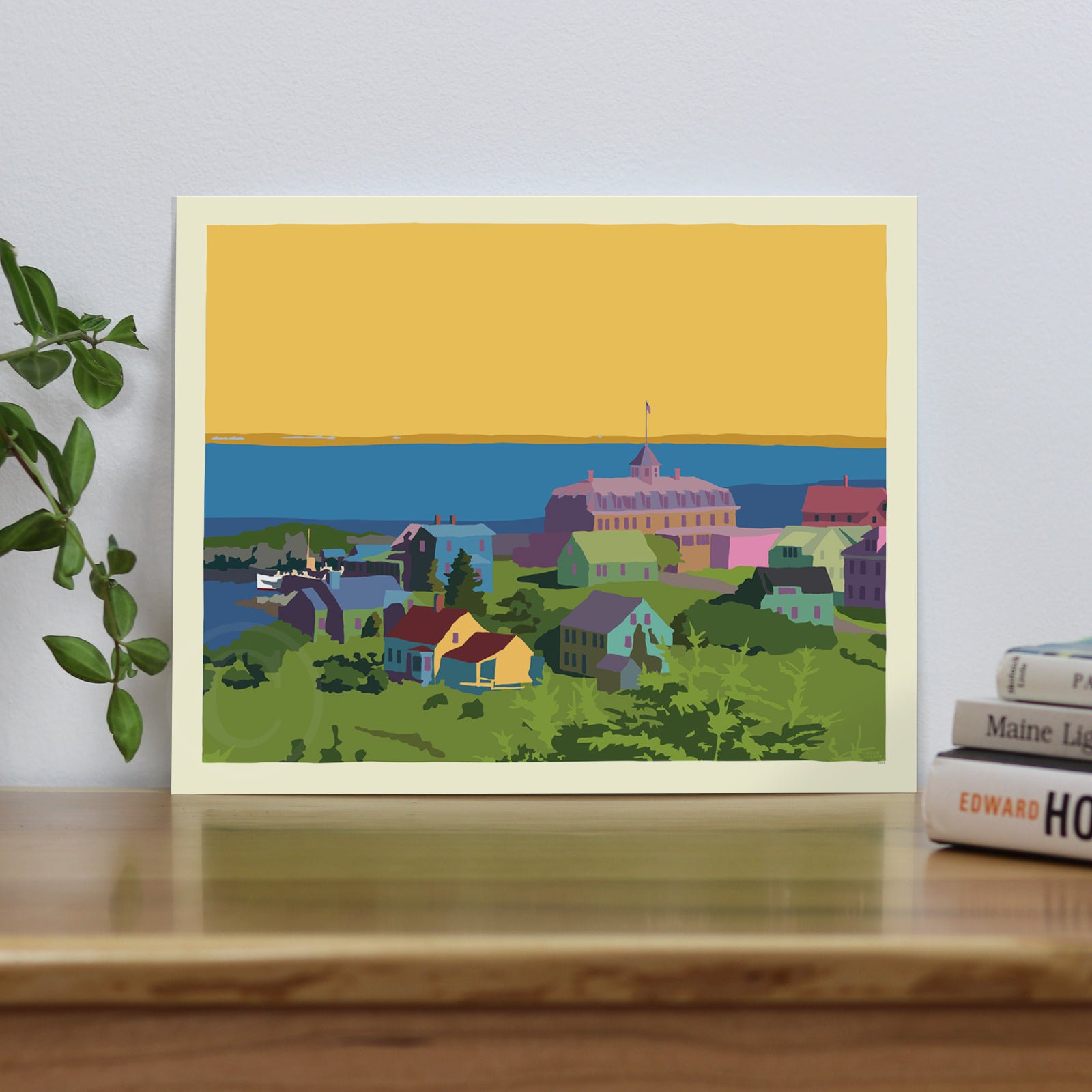 Monhegan Sunset Art Print 8" x 10" Wall Poster By Alan Claude