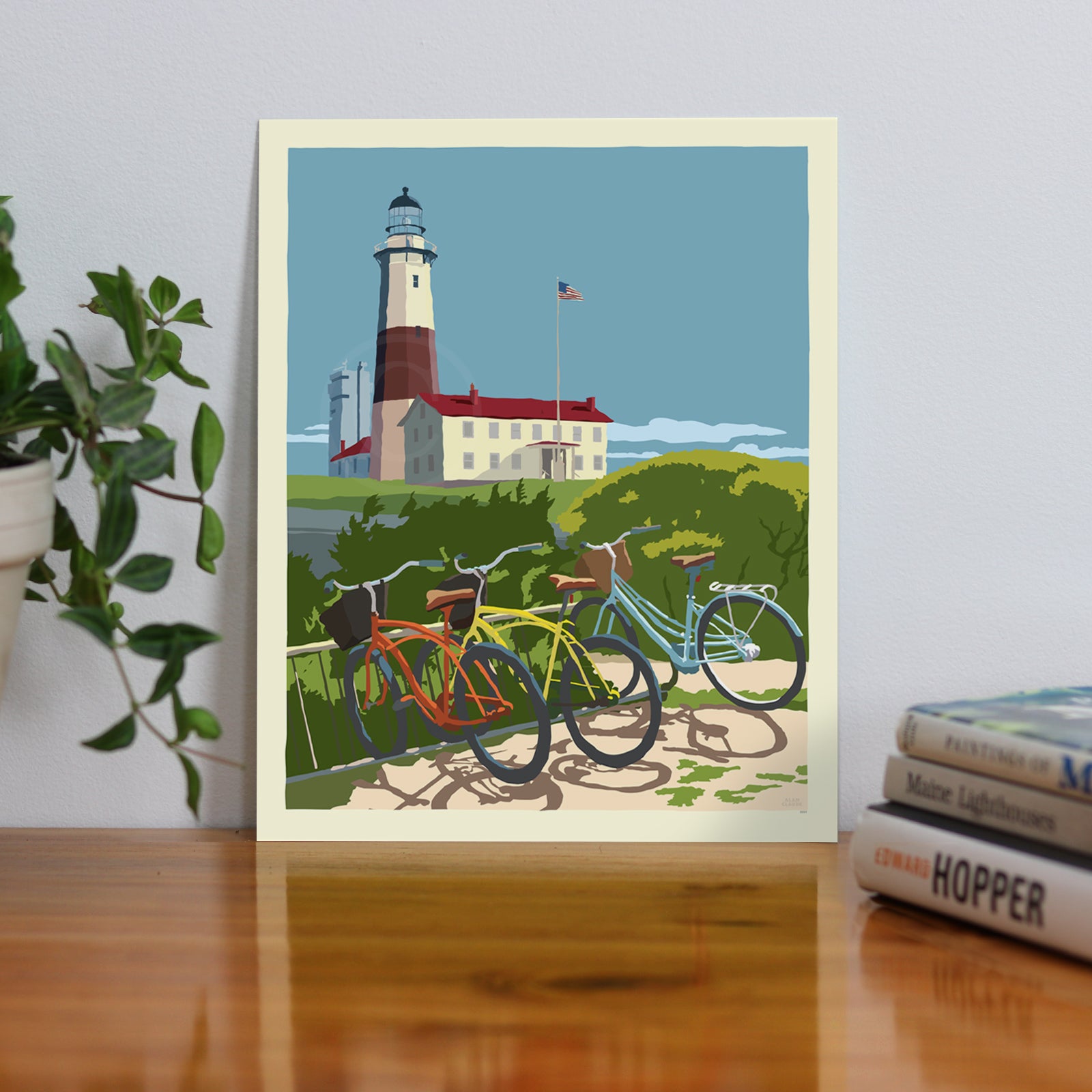 Montauk Bicycles Art Print 8" x 10" Wall Poster By Alan Claude