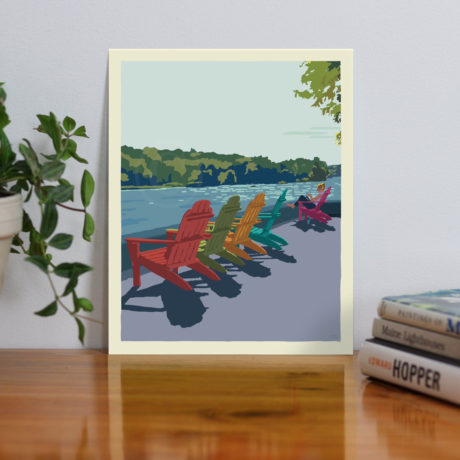 Summer Chairs (Vertical) Art Print 8" x 10" Wall Poster By Alan Claude