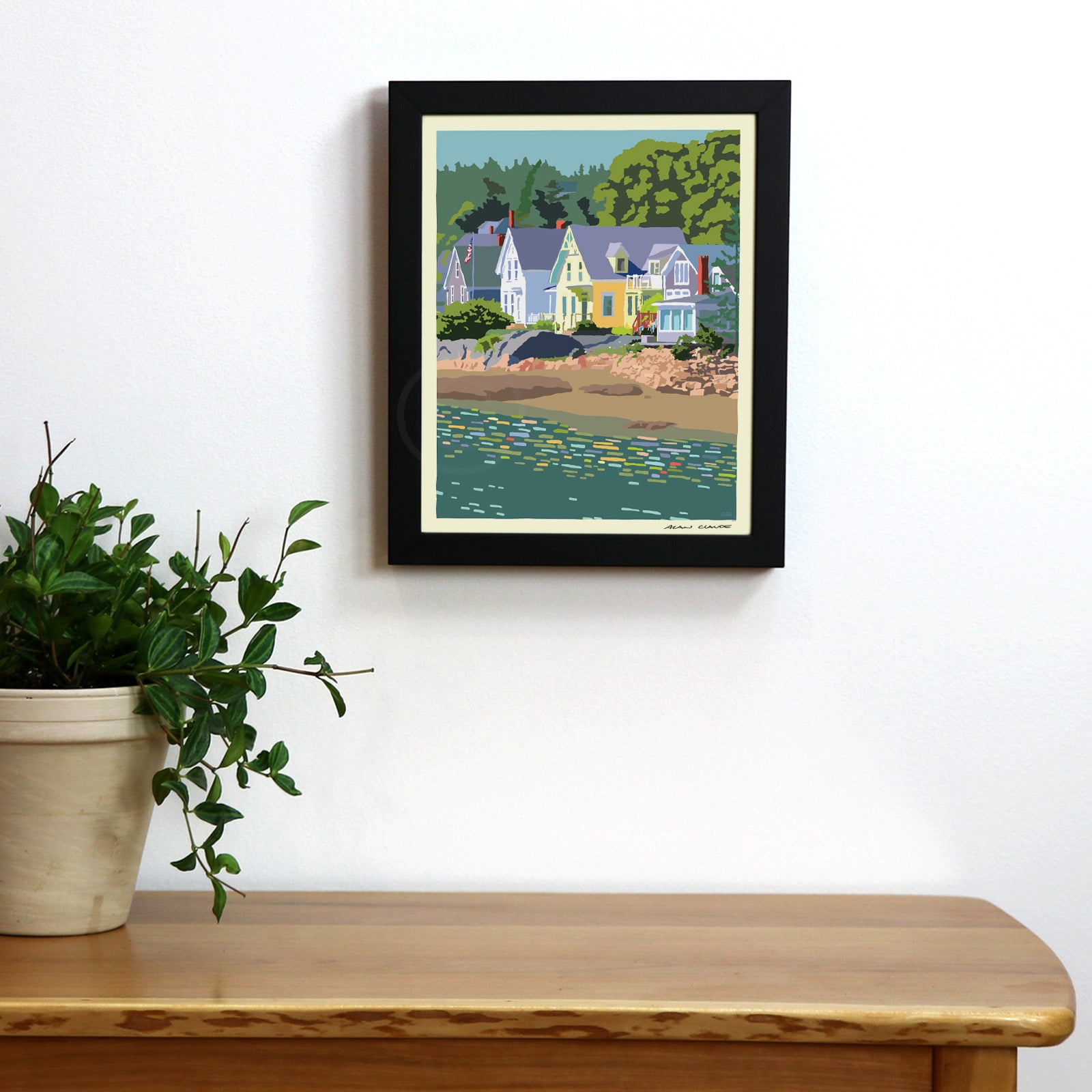 Summer Light 8" x 10" Framed Wall Poster By Alan Claude - Maine