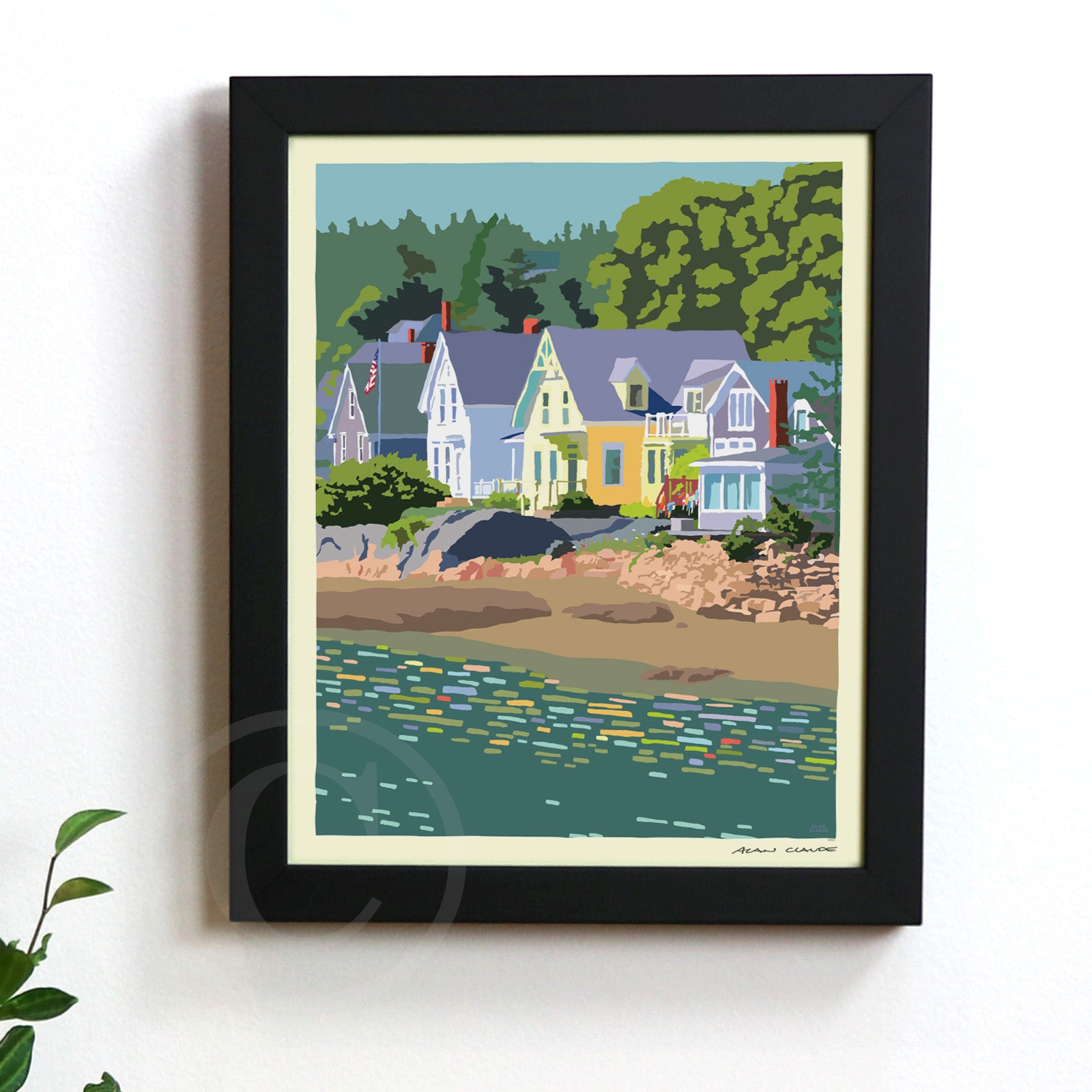 Summer Light 8" x 10" Framed Wall Poster By Alan Claude - Maine