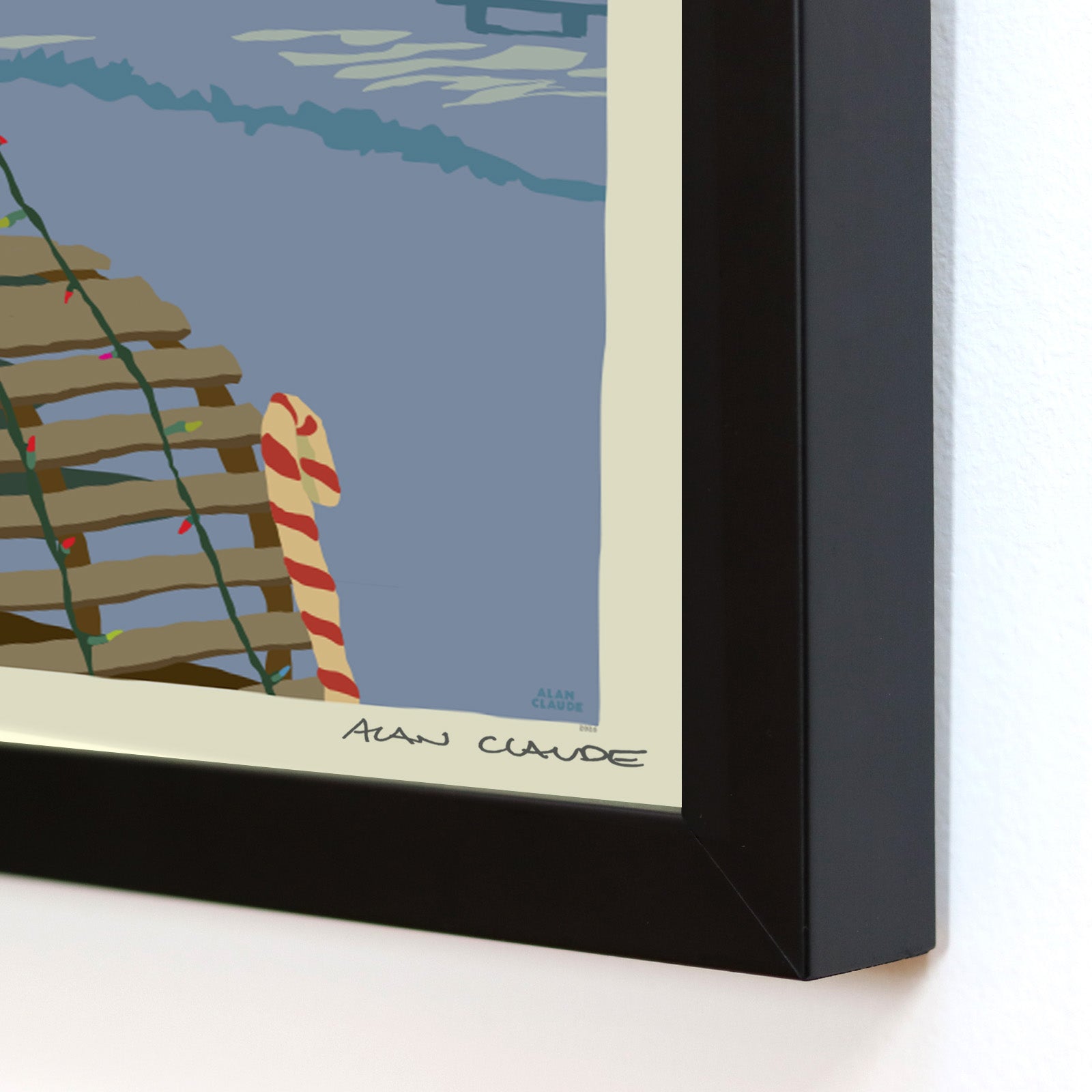 A Very Nubble Christmas 8" x 10" Framed Wall Poster By Alan Claude - Maine