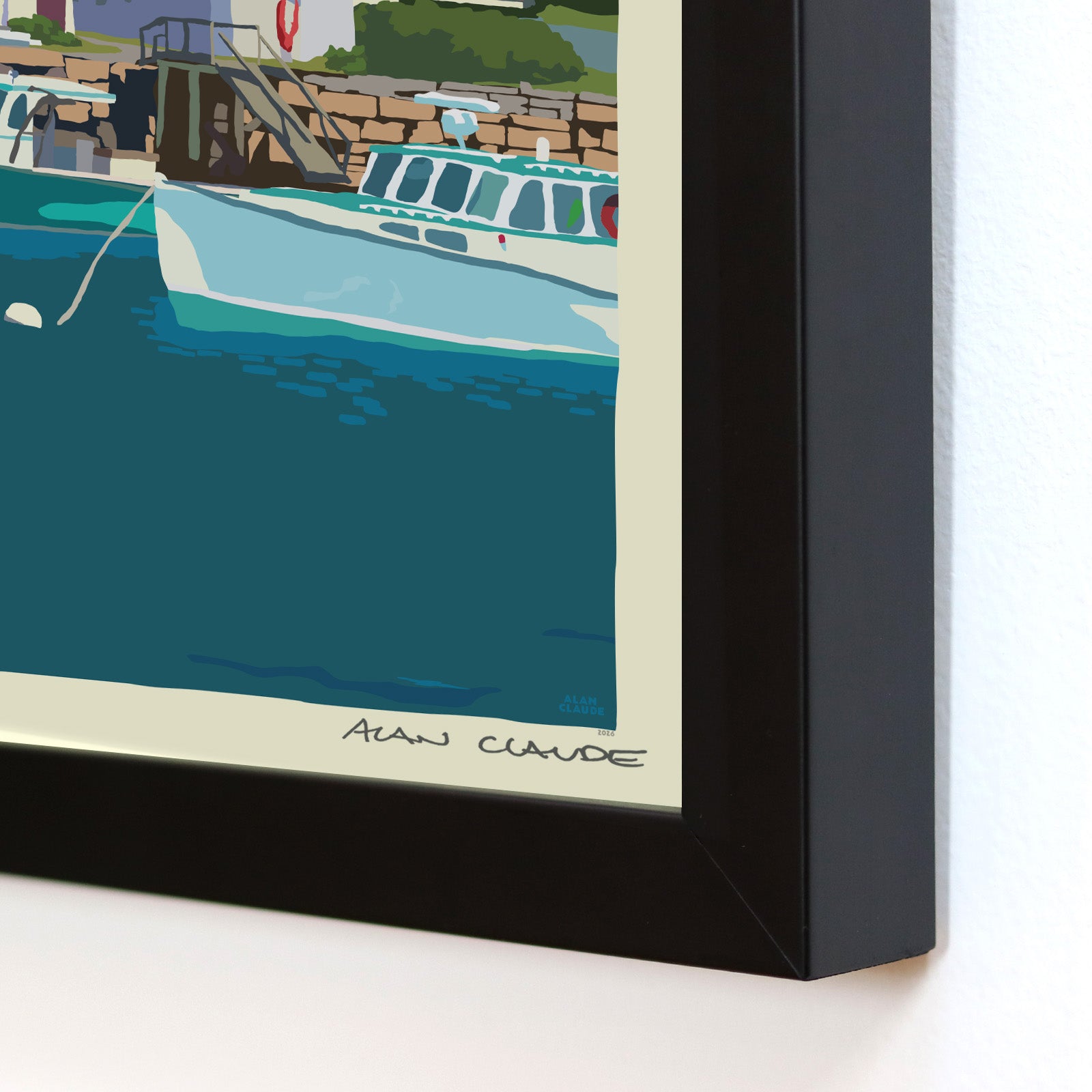 East Coast Haven - Vertical 8" x 10" Framed Wall Poster By Alan Claude - Maine