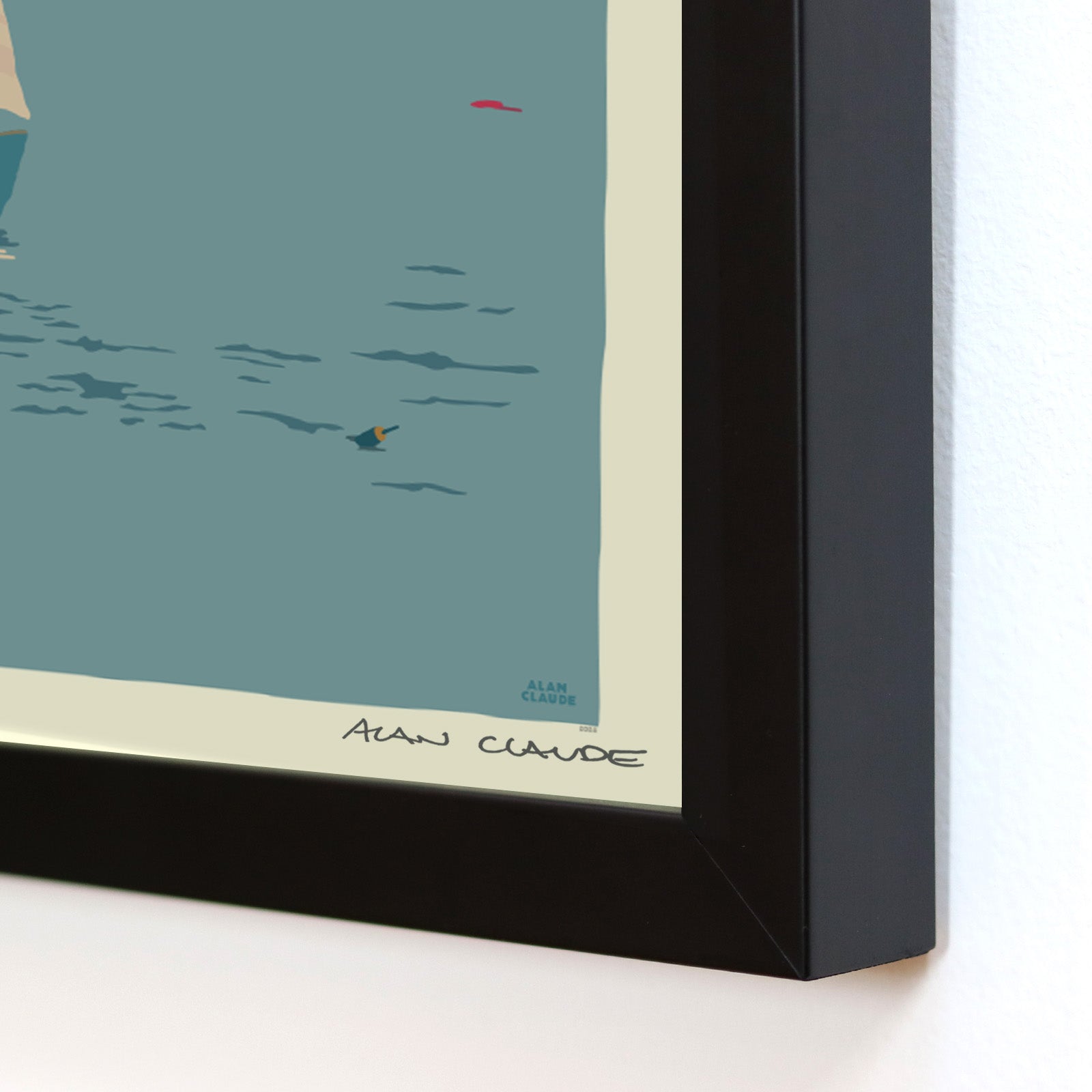 Sunset Sail 8" x 10" Framed Wall Poster By Alan Claude - Maine