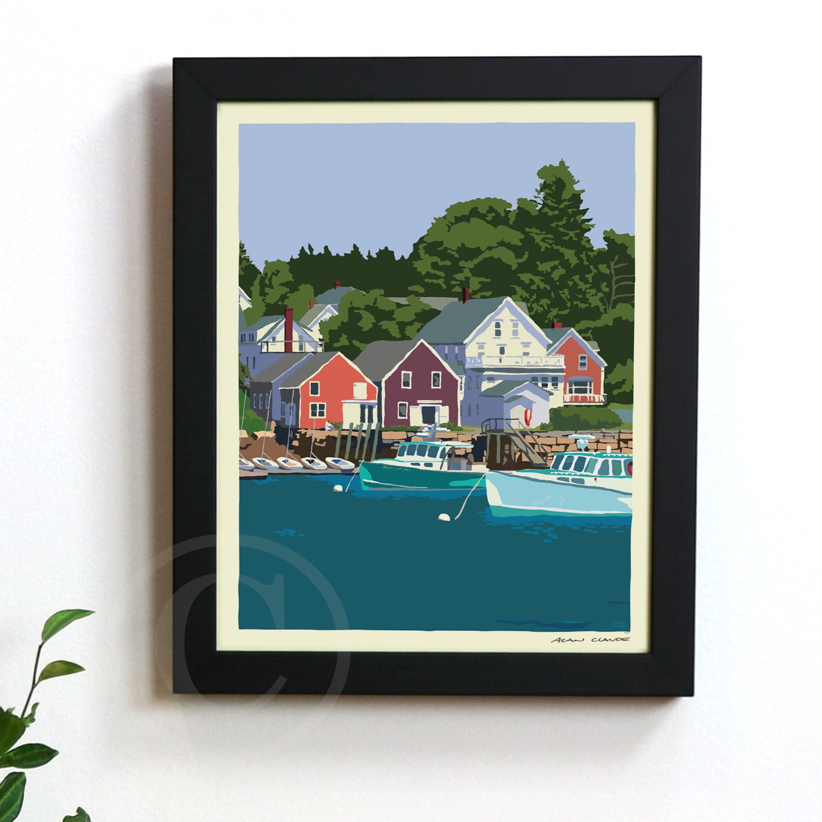 East Coast Haven - Vertical 8" x 10" Framed Wall Poster By Alan Claude - Maine