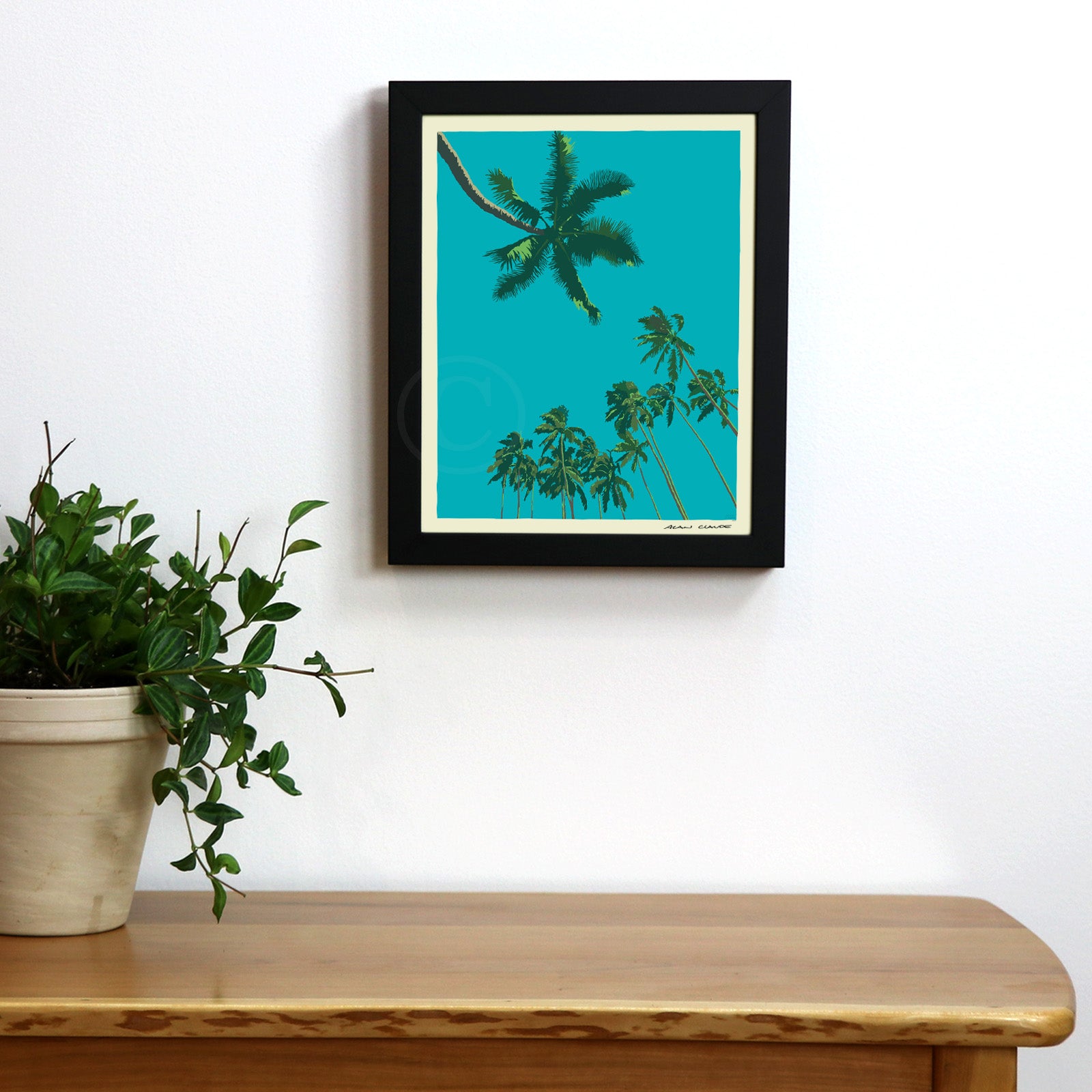 Coconut Sky 8" x 10" Framed Wall Poster By Alan Claude
