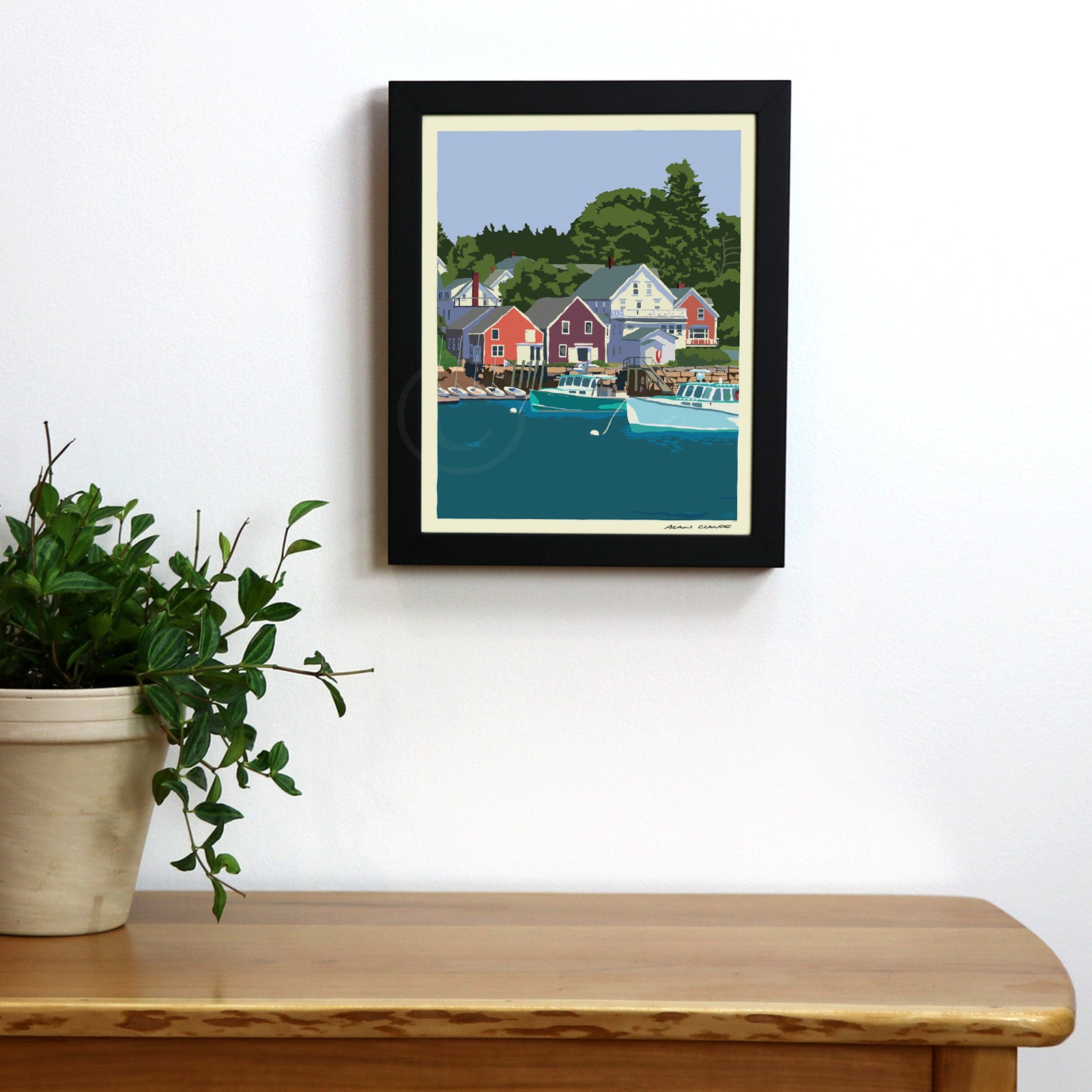 East Coast Haven - Vertical 8" x 10" Framed Wall Poster By Alan Claude - Maine
