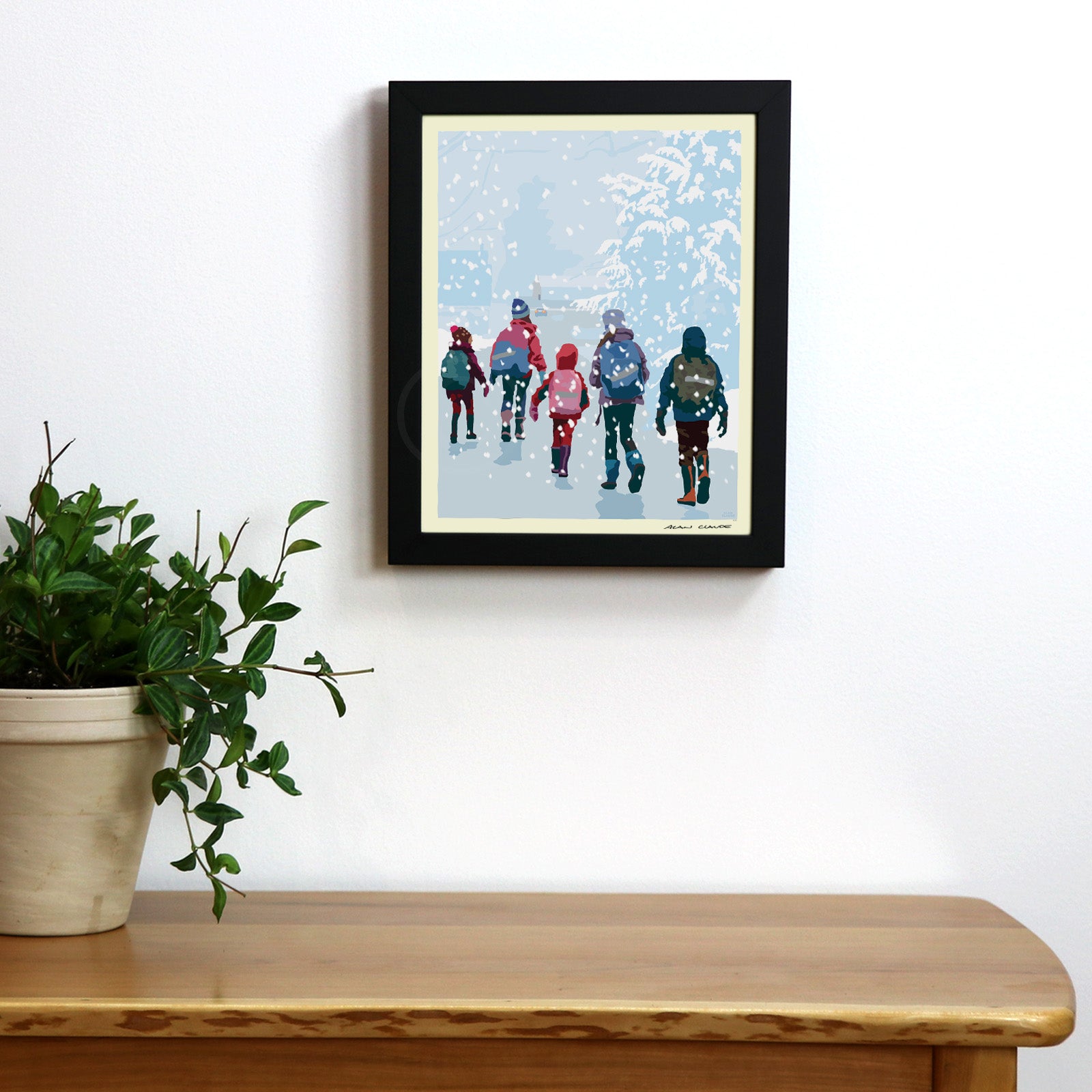 Just A Flurry 8" x 10" Framed Wall Poster By Alan Claude