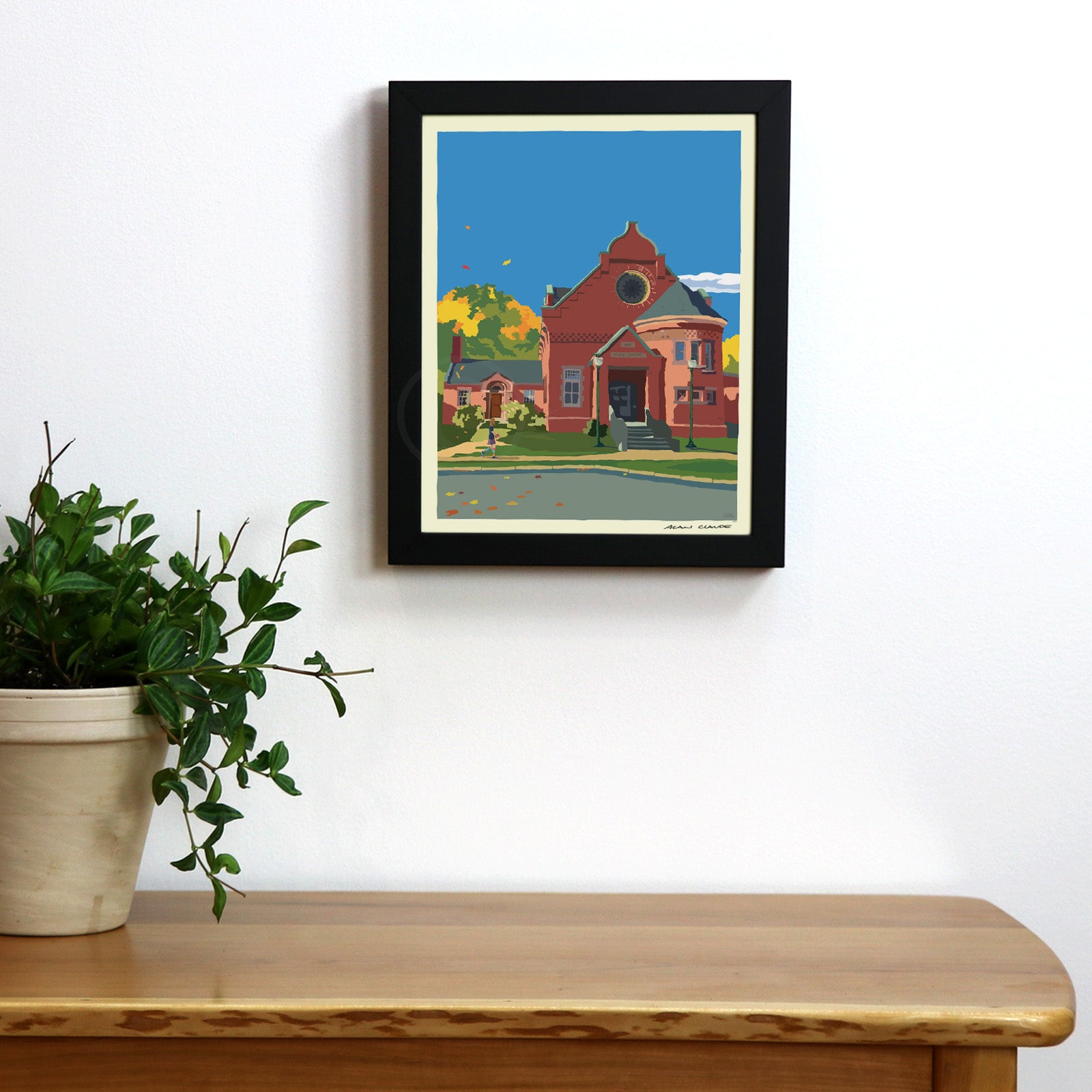 Lets Go To The Library 8" x 10" Framed Wall Poster By Alan Claude - Maine