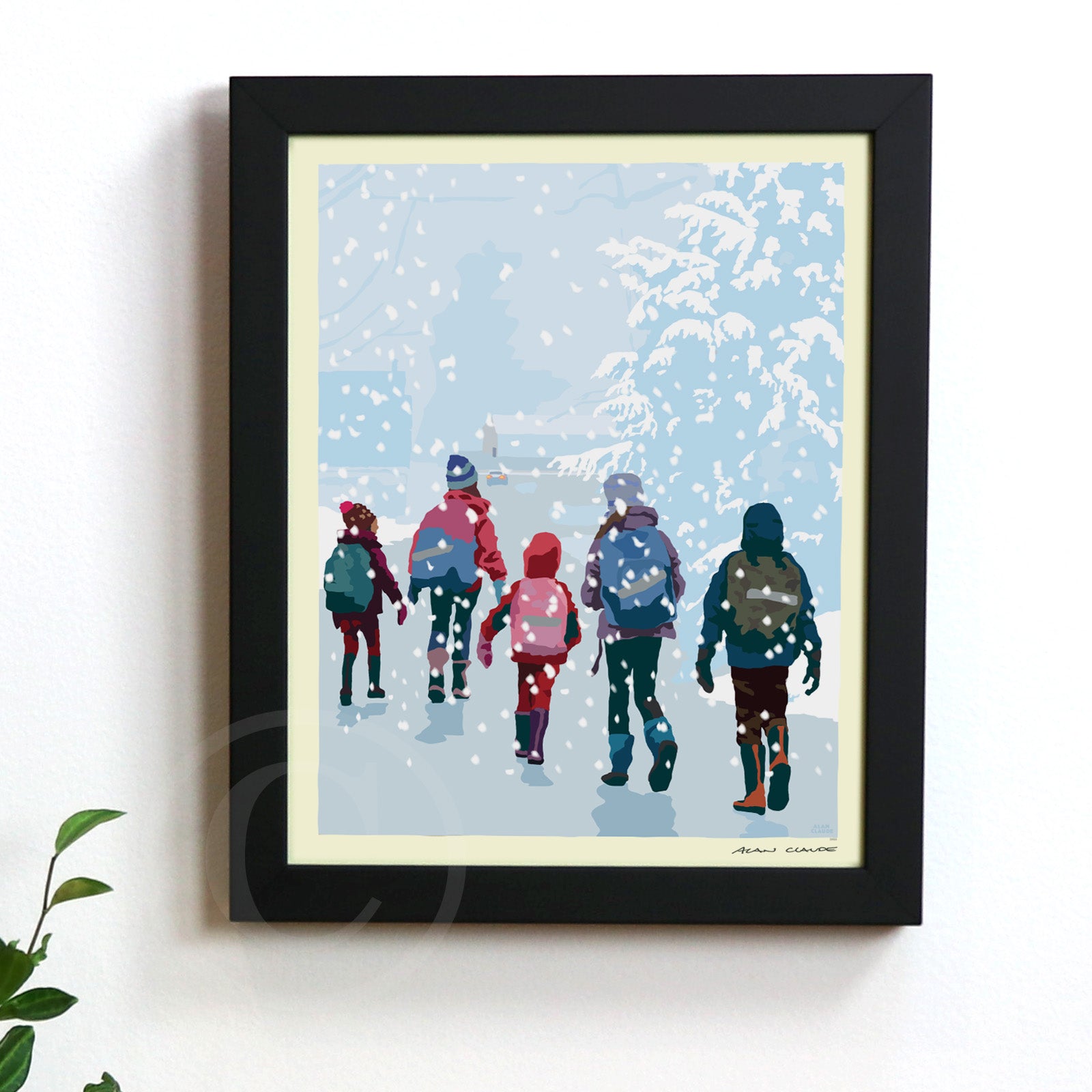 Just A Flurry 8" x 10" Framed Wall Poster By Alan Claude