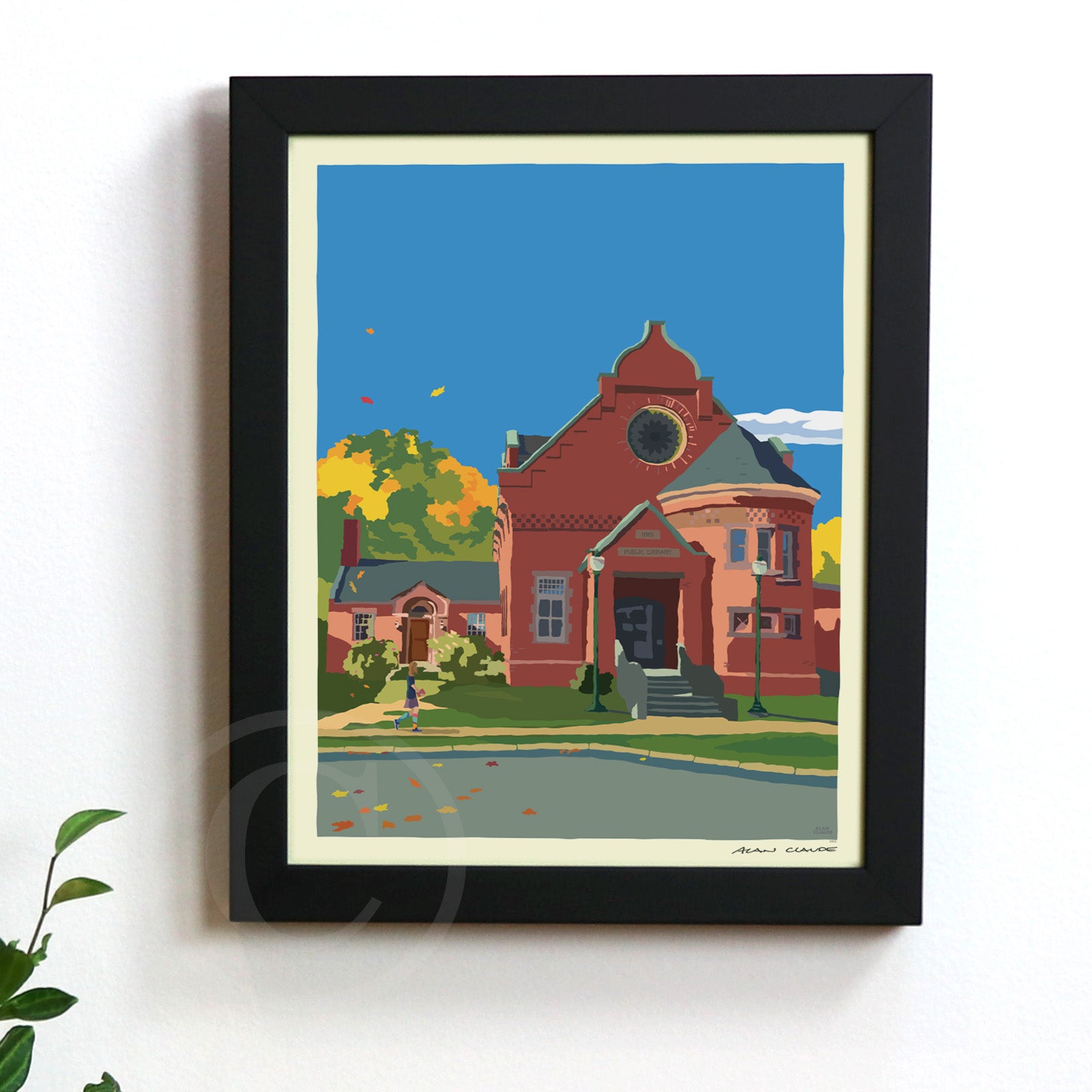 Lets Go To The Library 8" x 10" Framed Wall Poster By Alan Claude - Maine