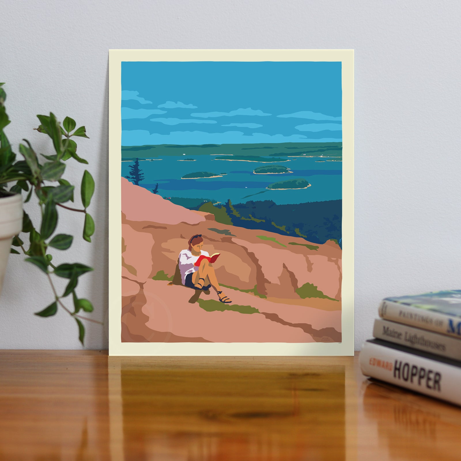 Good Book In Acadia National Park Art Print 8" x 10" By Alan Claude - Maine