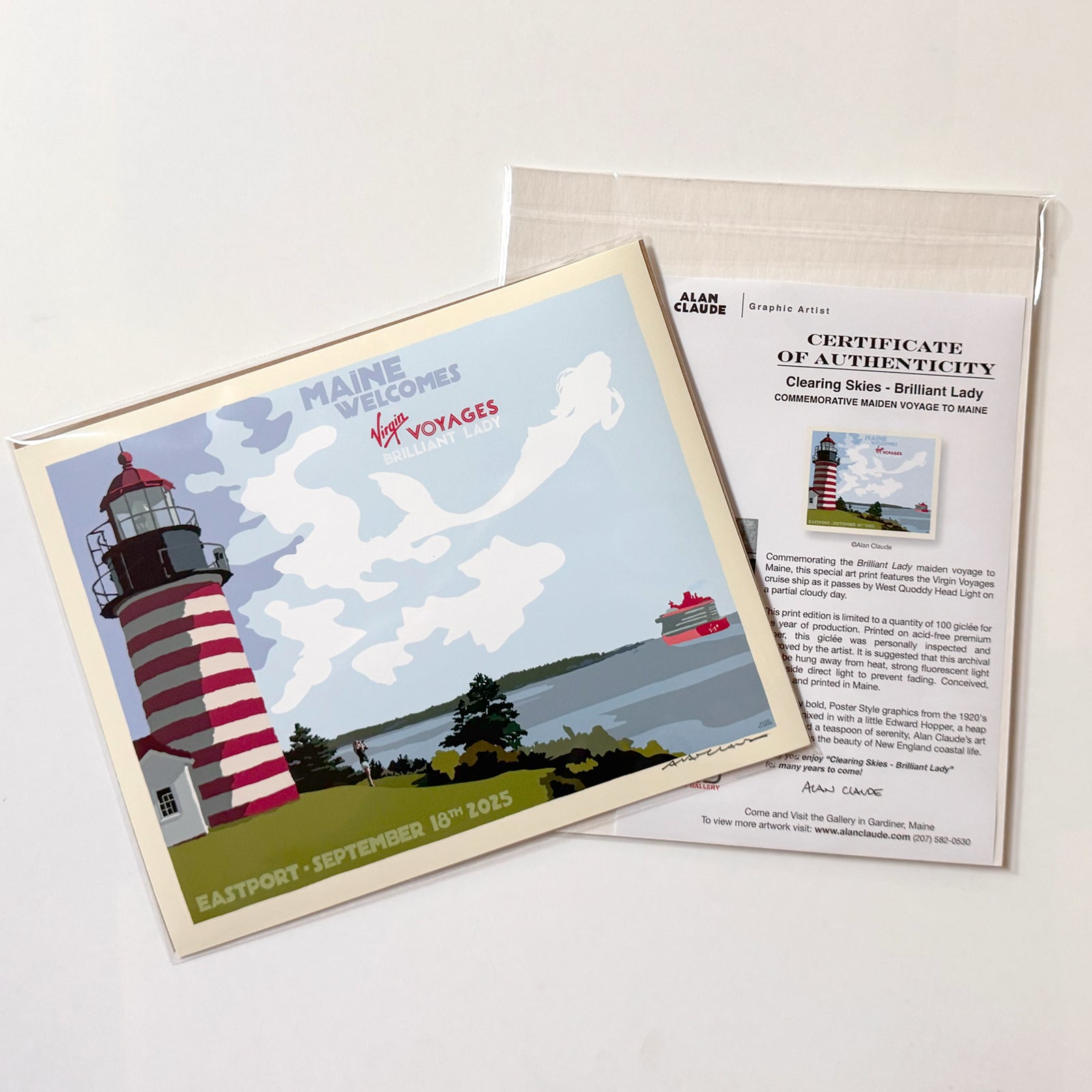 Clearing Skies - Brilliant Lady - Virgin Voyages to Maine Art Print 8" x 10"
