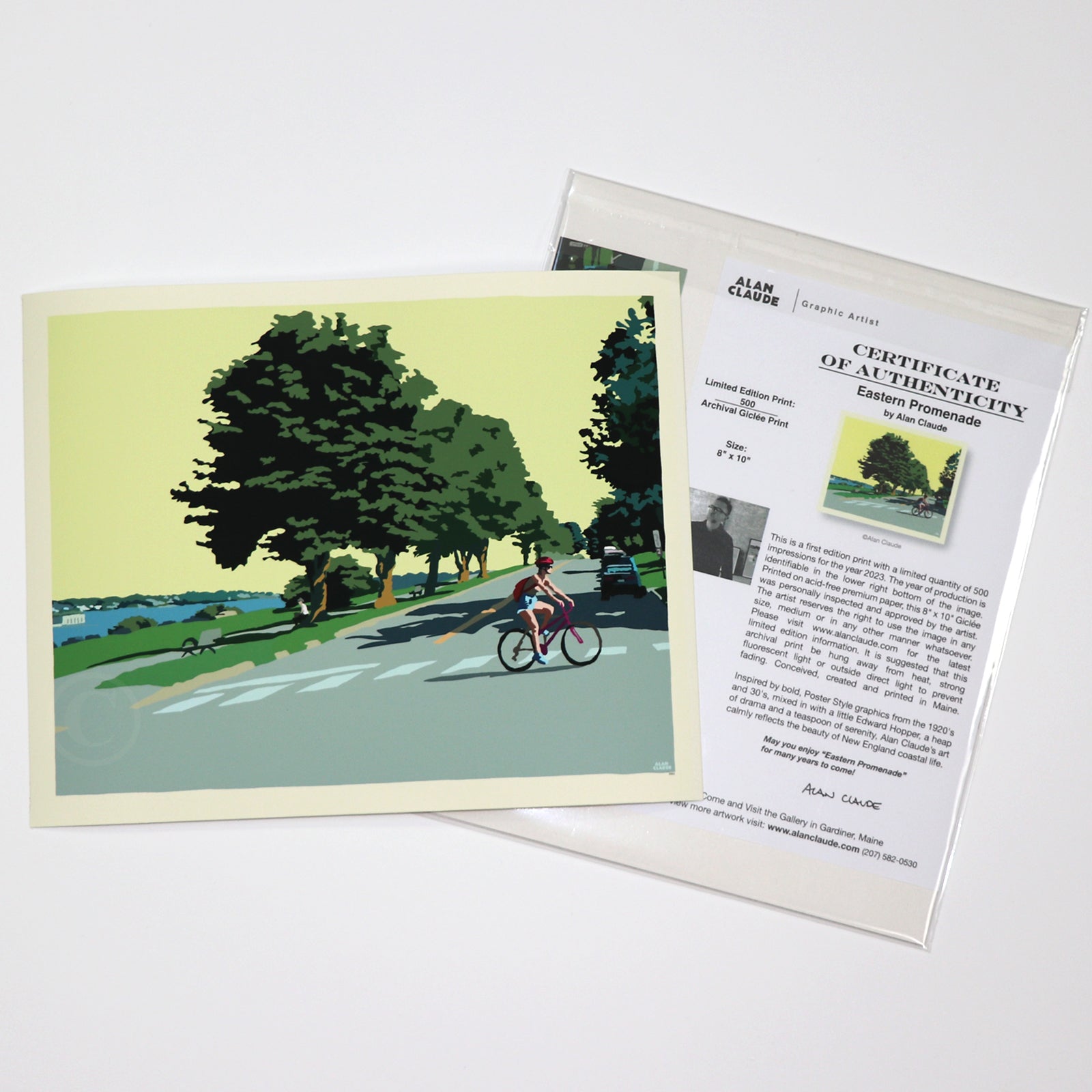 Eastern Promenade Afternoon Art Print 8" x 10" Wall Poster By Alan Claude - Portland, Maine