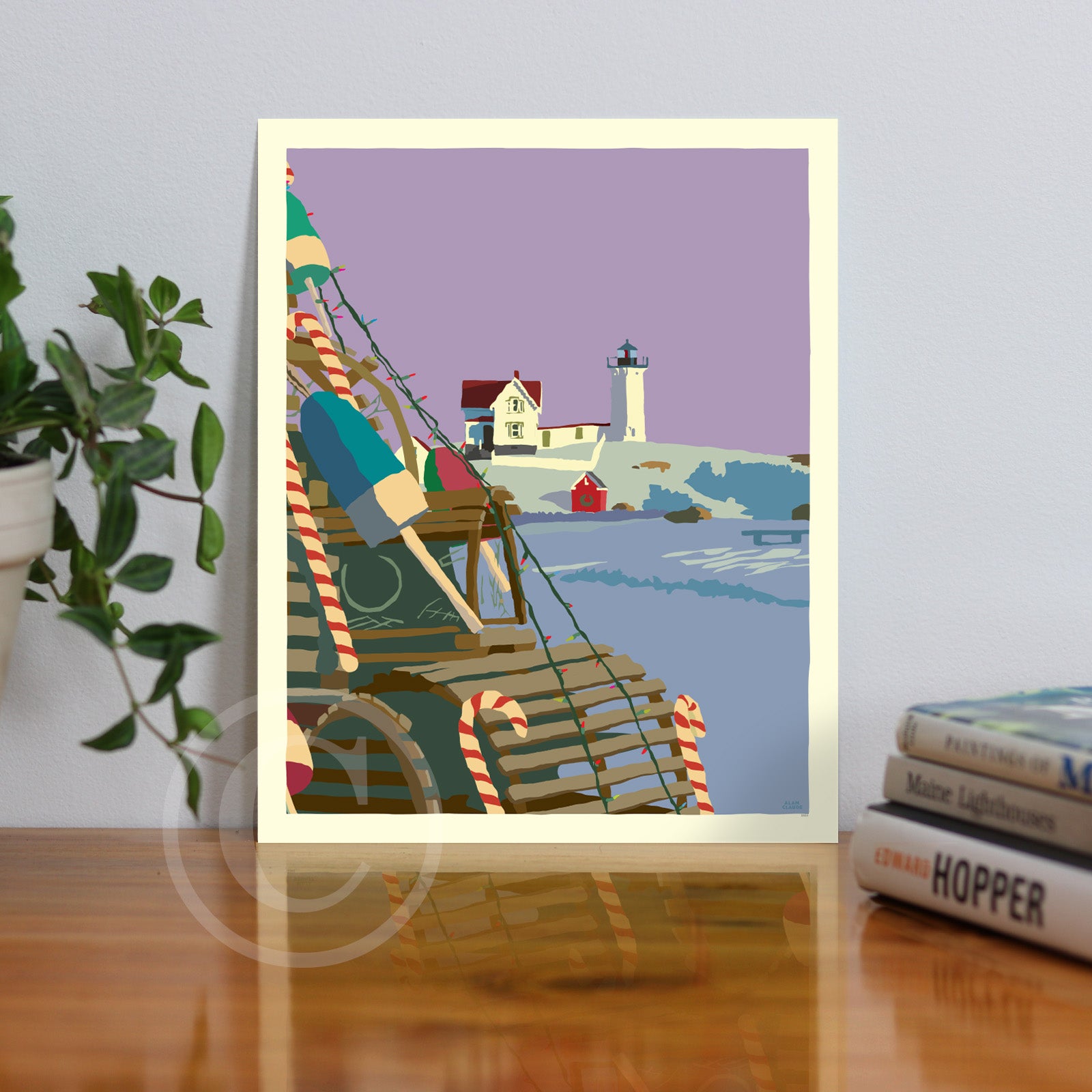A Very Nubble Christmas 8" x 10" Wall Poster By Alan Claude - Maine