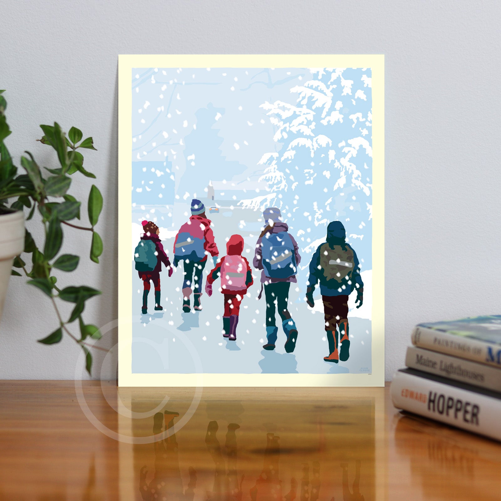 Just A Flurry 8" x 10" Wall Poster By Alan Claude - Maine