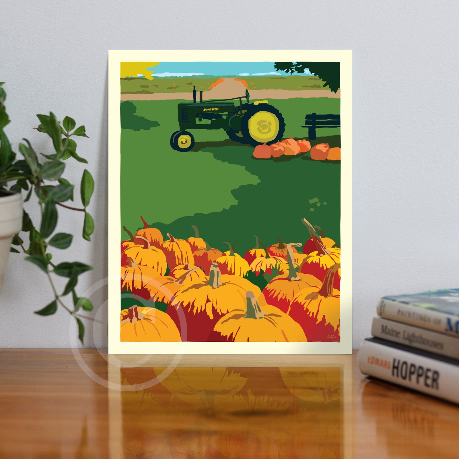 Pumpkin Farm 8" x 10" Wall Poster By Alan Claude - Maine