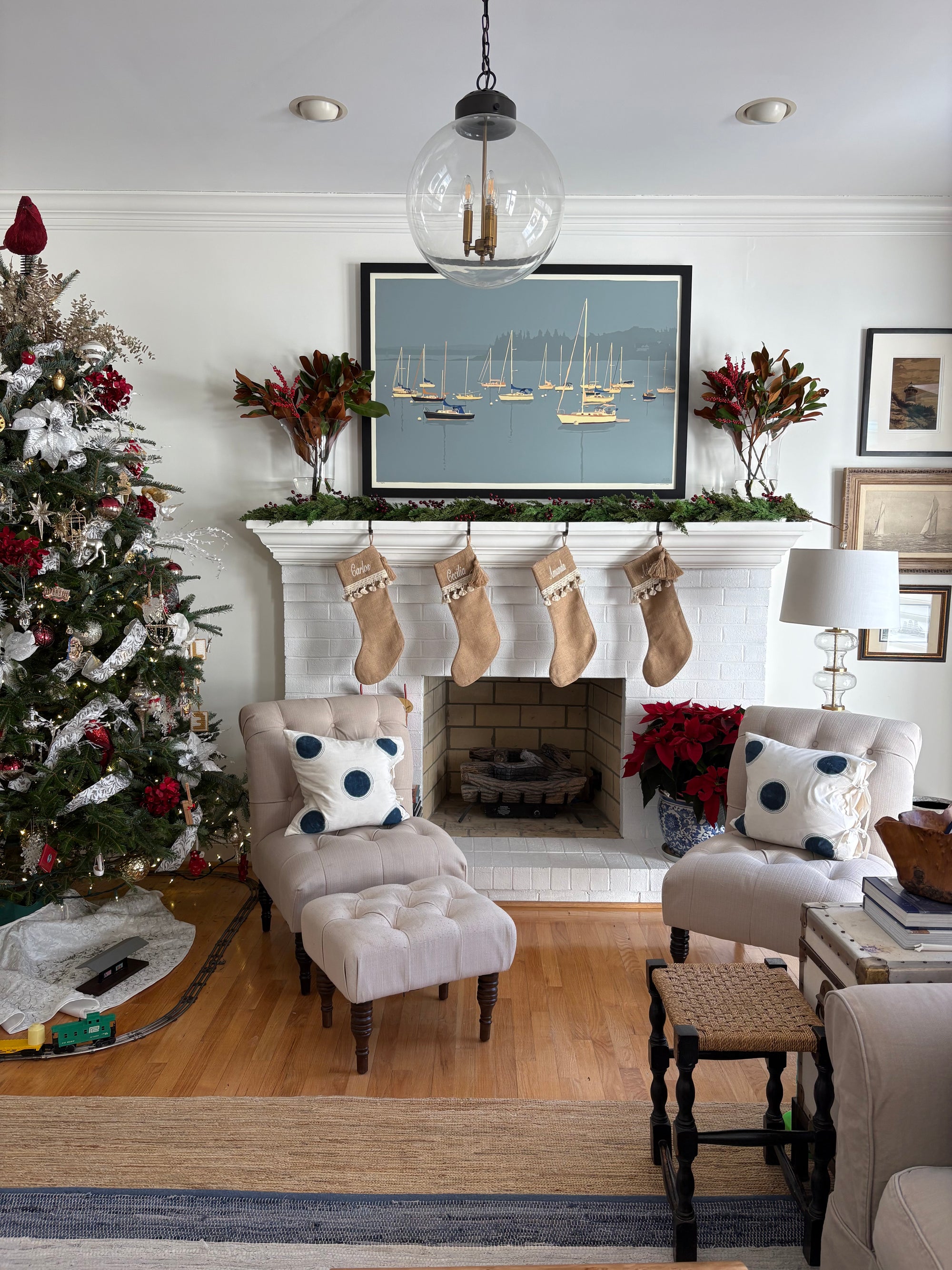 Sailboats in Rockland Harbor Art Print 36" x 53" Framed Wall Poster By Alan Claude - Maine