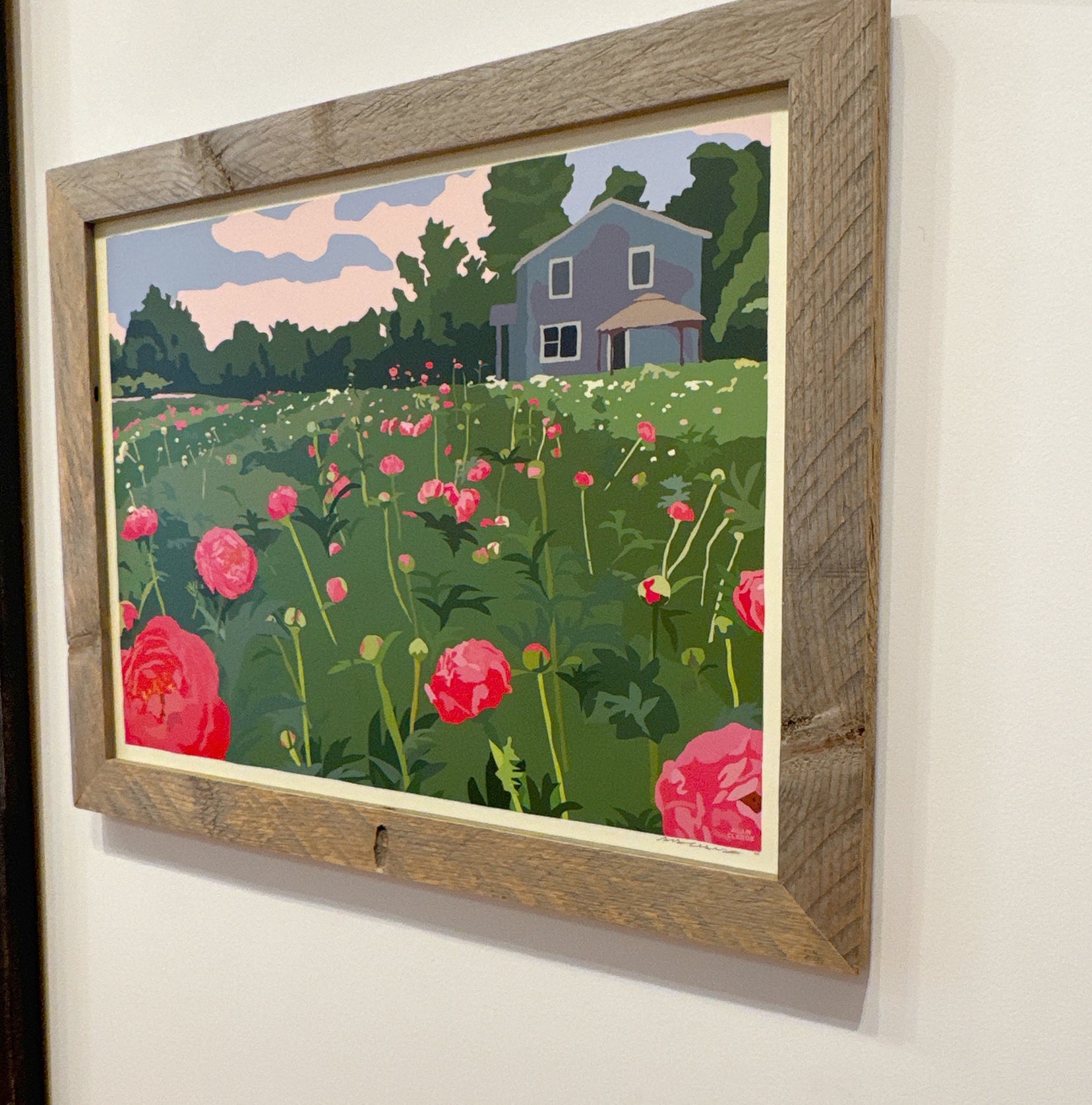 MAINE WOOD FRAMED 18" x 24" Framed Peonies