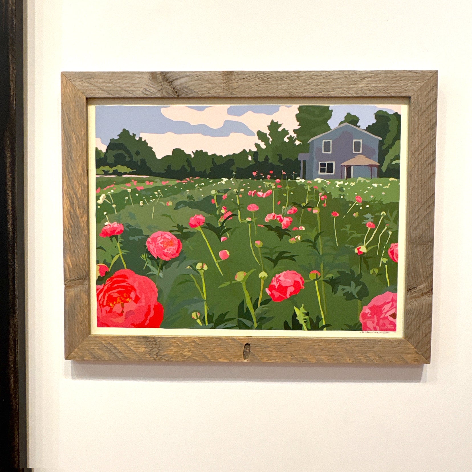 MAINE WOOD FRAMED 18" x 24" Framed Peonies