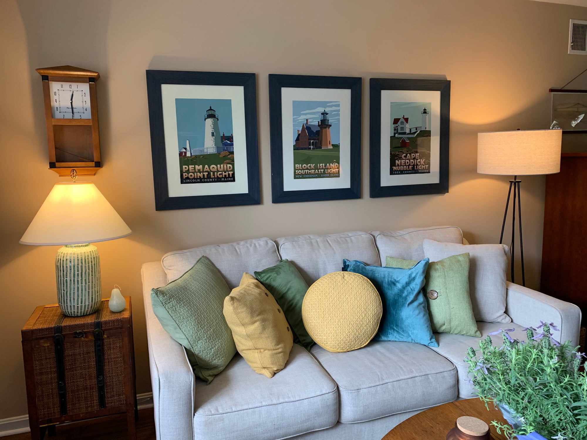 Cape Neddick Nubble Light Art Print 18" x 24" Travel Poster By Alan Claude - Maine