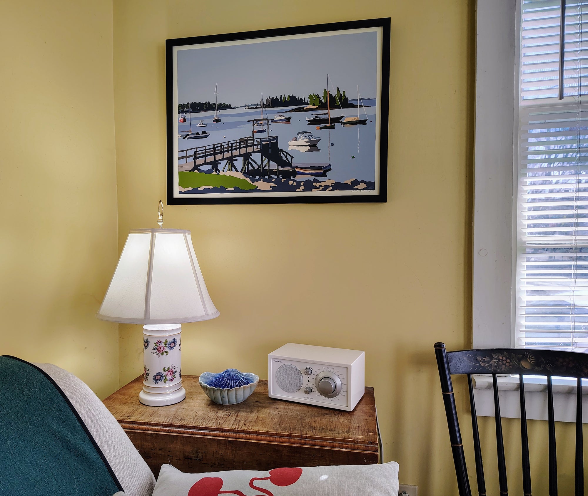 Sailboats in Boothbay Harbor Art Framed Print 18" x 24" Horizontal Wall Poster By Alan Claude - Maine