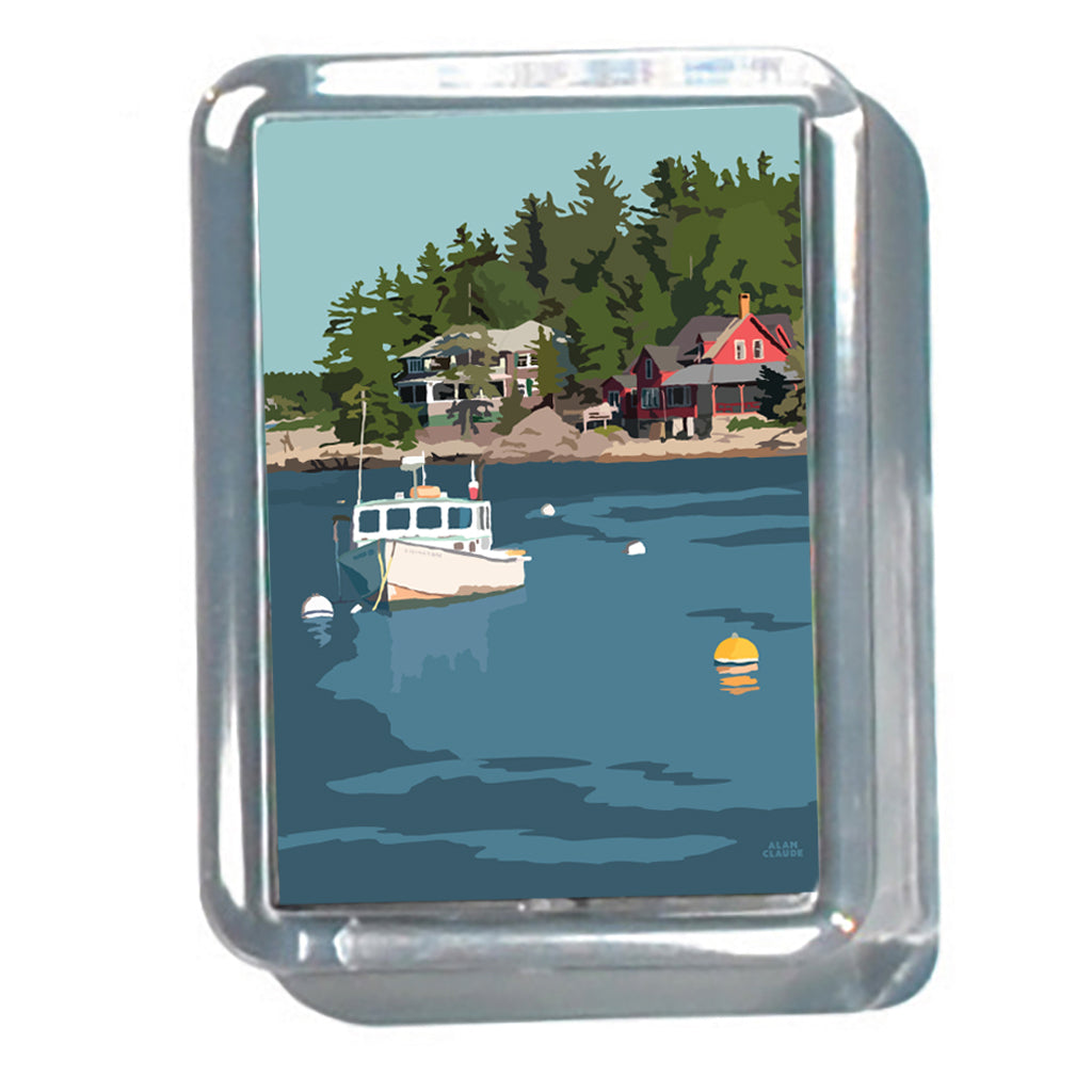 Lobster Boat at Five Islands  2" x 2 3/4" Acrylic Magnet - Maine